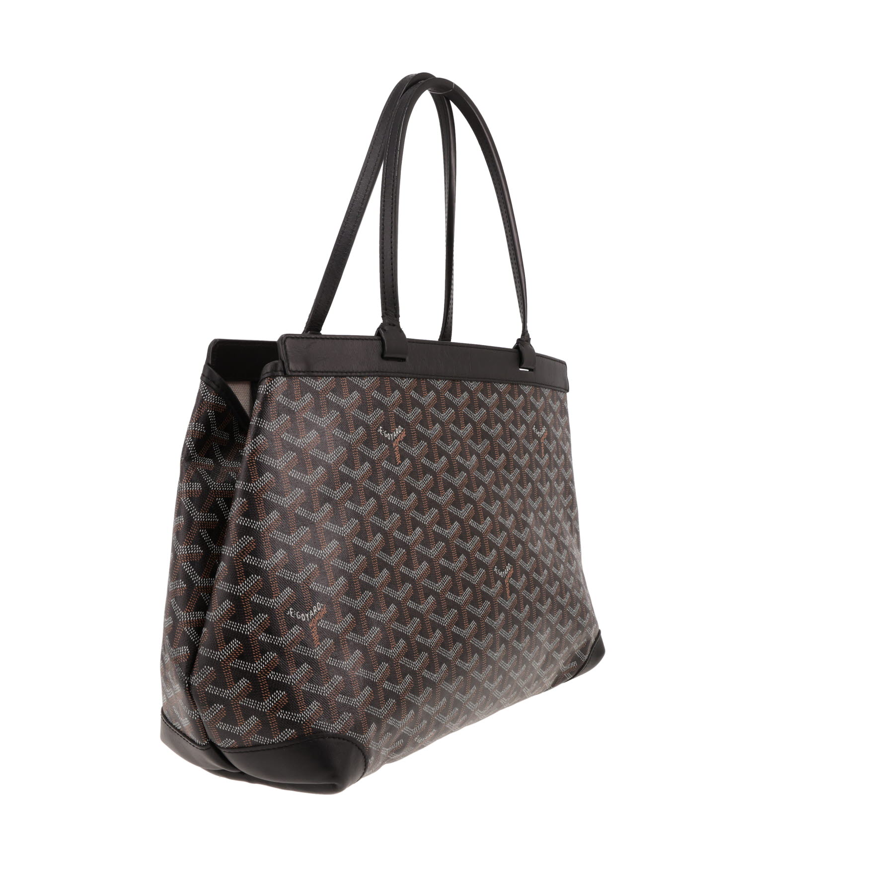 Shopping bag Goyard  Bellechasse in tela Goyardine nera e pelle nera