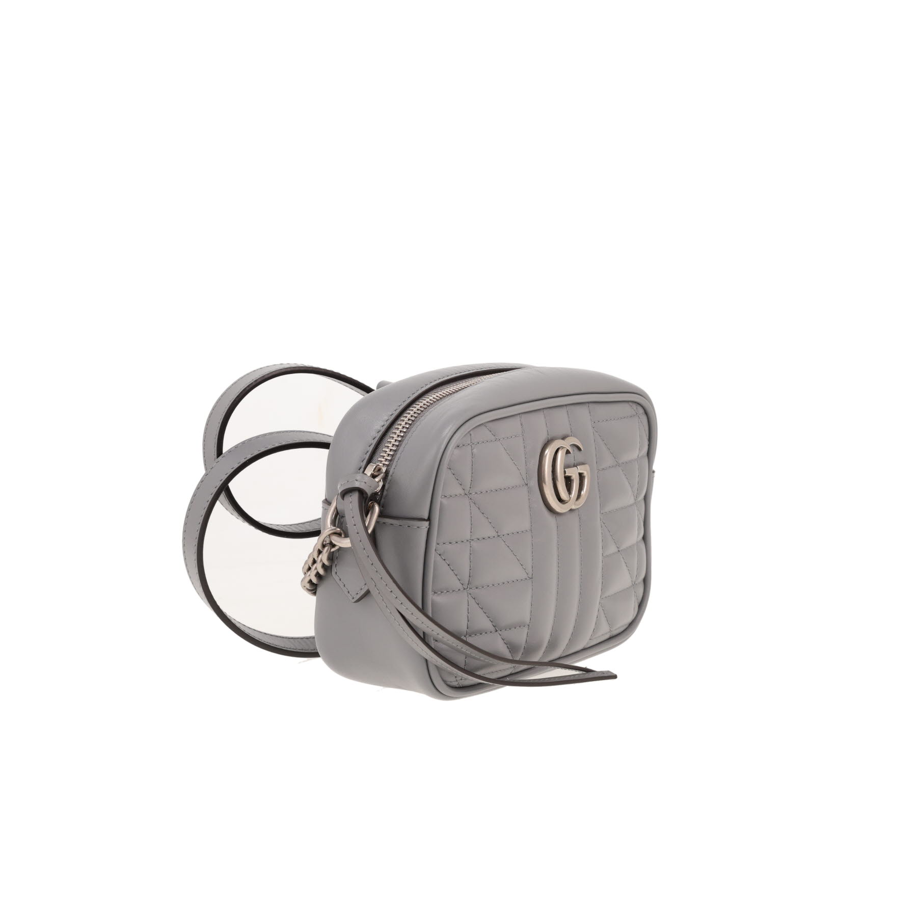 Sac bandoulière Gucci  GG Marmont Camera en cuir matelassé gris