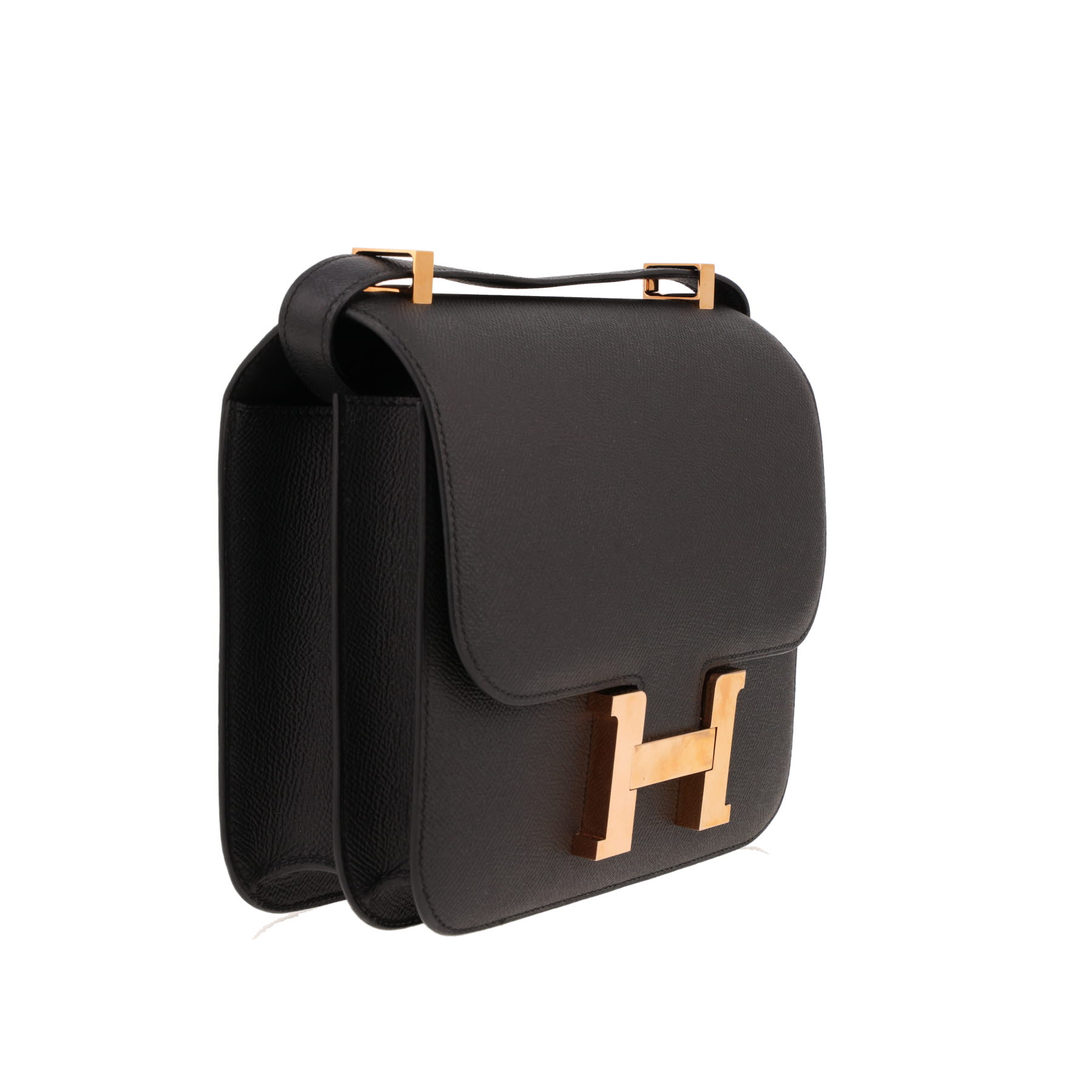 Sac à main Hermès  Constance en cuir epsom noir