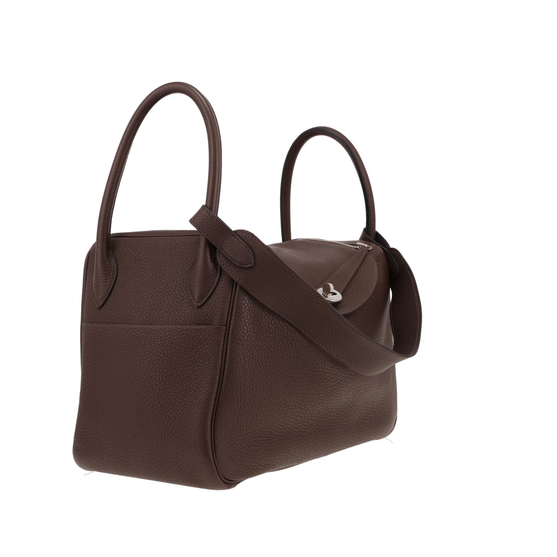 Bolso para llevar al hombro Hermès  Lindy 34 cm en cuero togo marrón