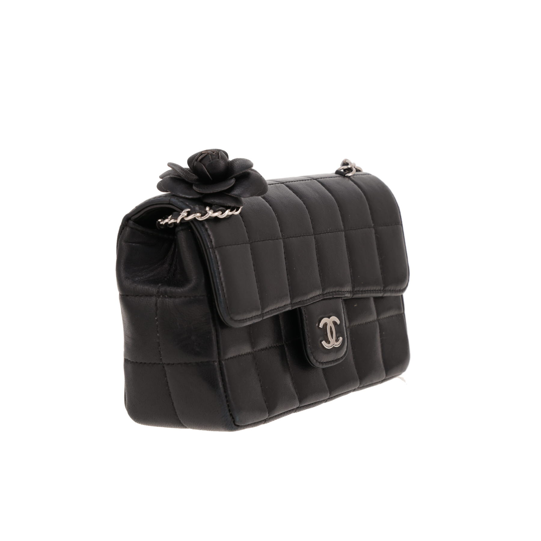 Sac bandoulière Chanel  Choco bar en cuir matelassé noir