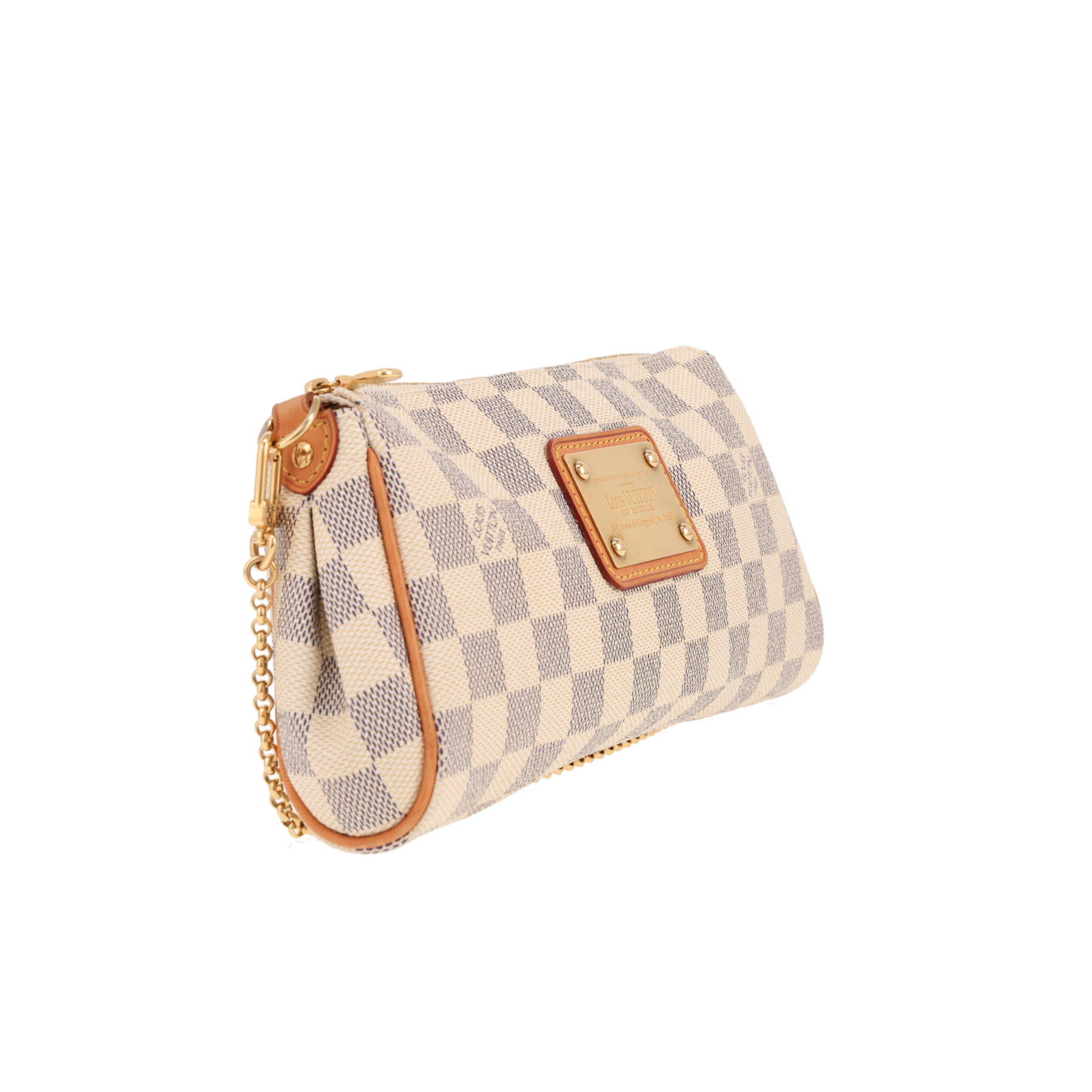 Sac bandoulière Louis Vuitton  Eva en toile damier azur et cuir naturel