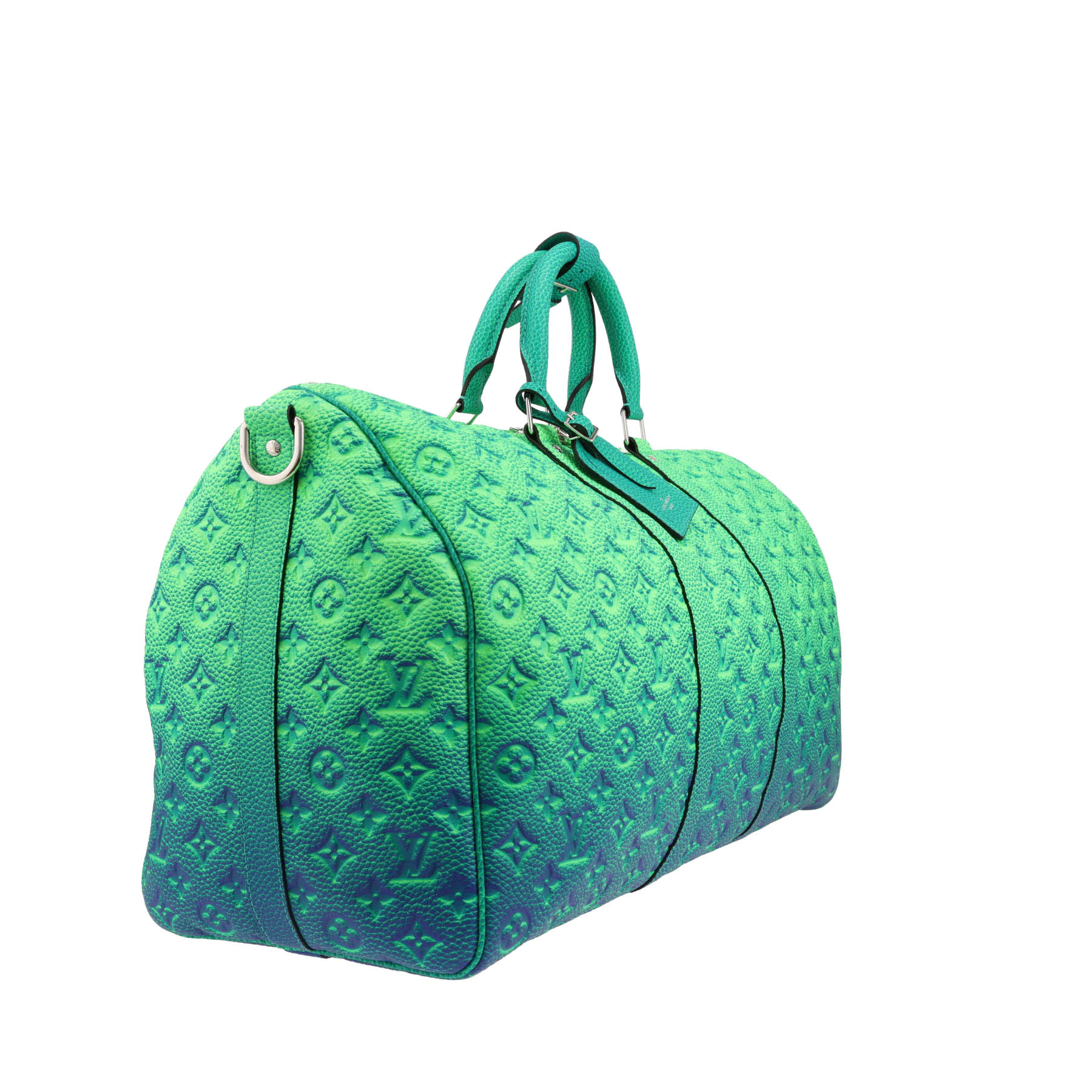 Louis Vuitton  Keepall Editions Limitées weekend bag  in green and blue empreinte monogram leather