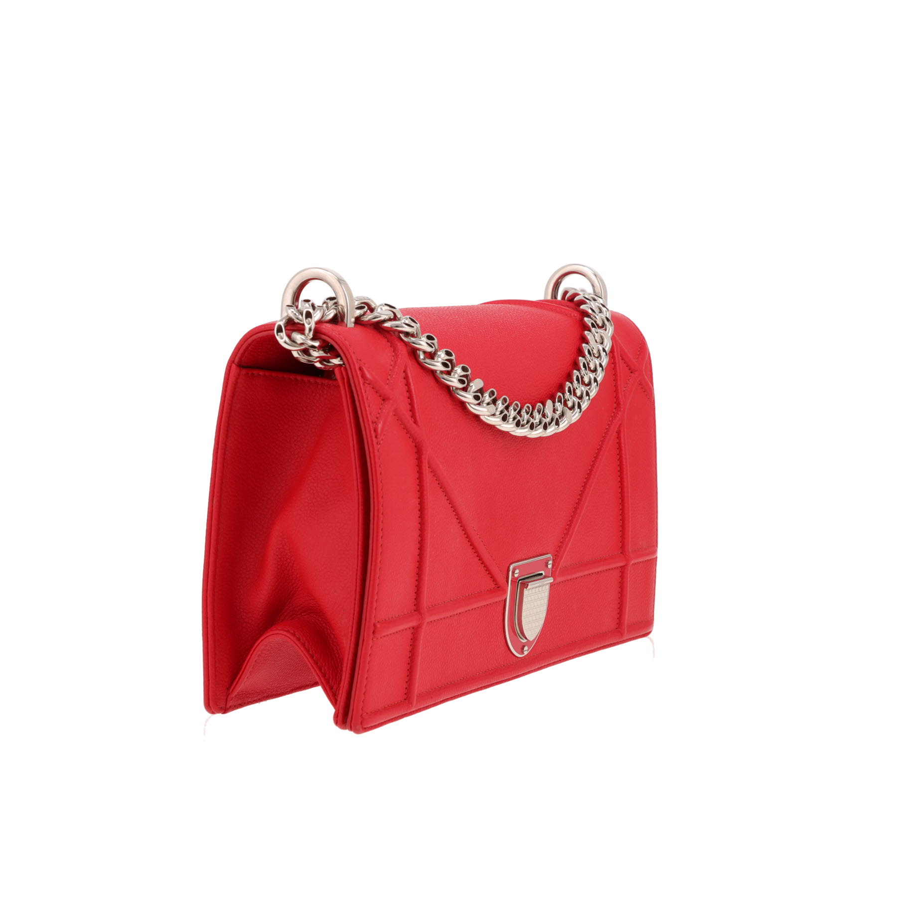 Sac à main Dior  Diorama en cuir rouge