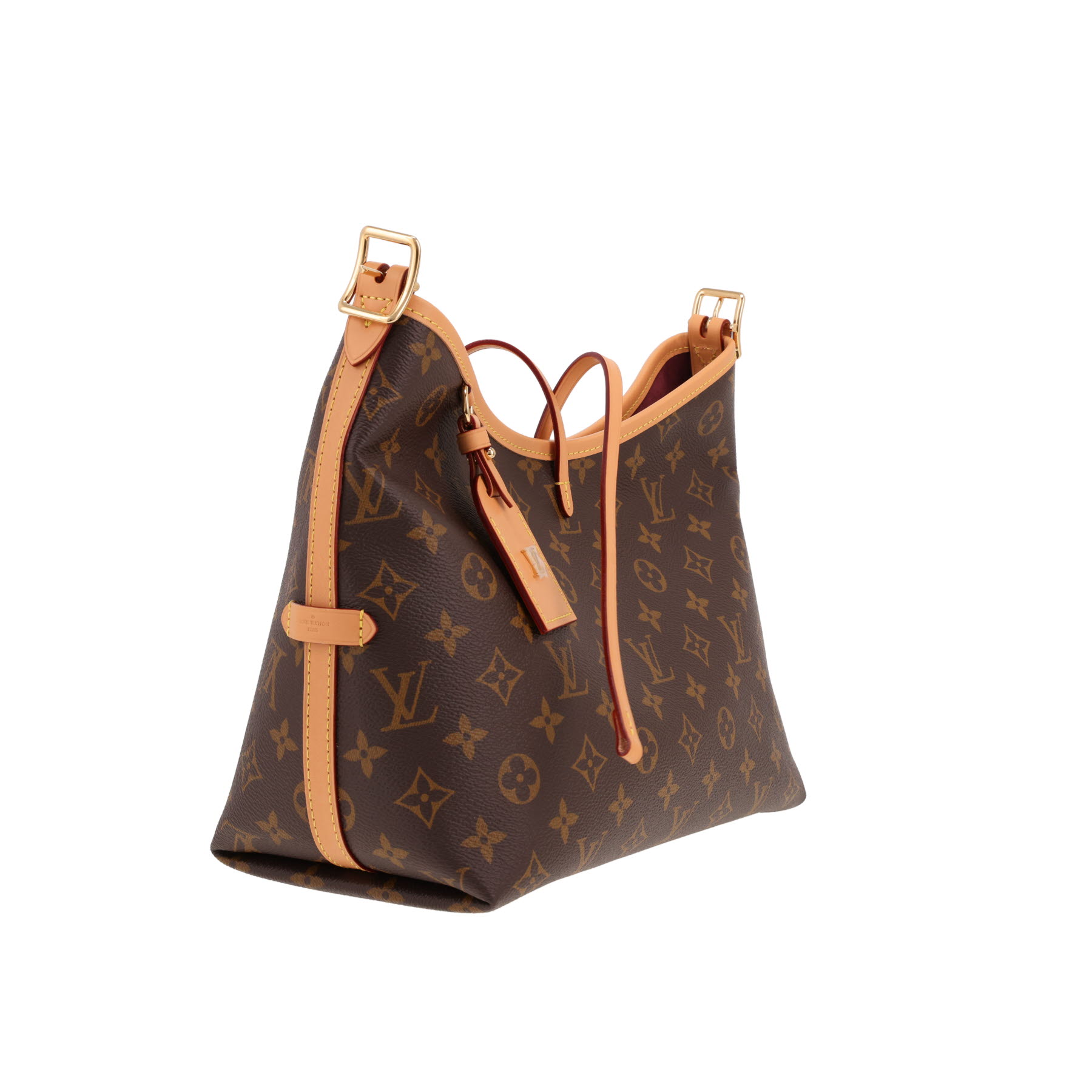 Louis Vuitton Carryall small shoulder bag in brown Monogram canvas and natural leather