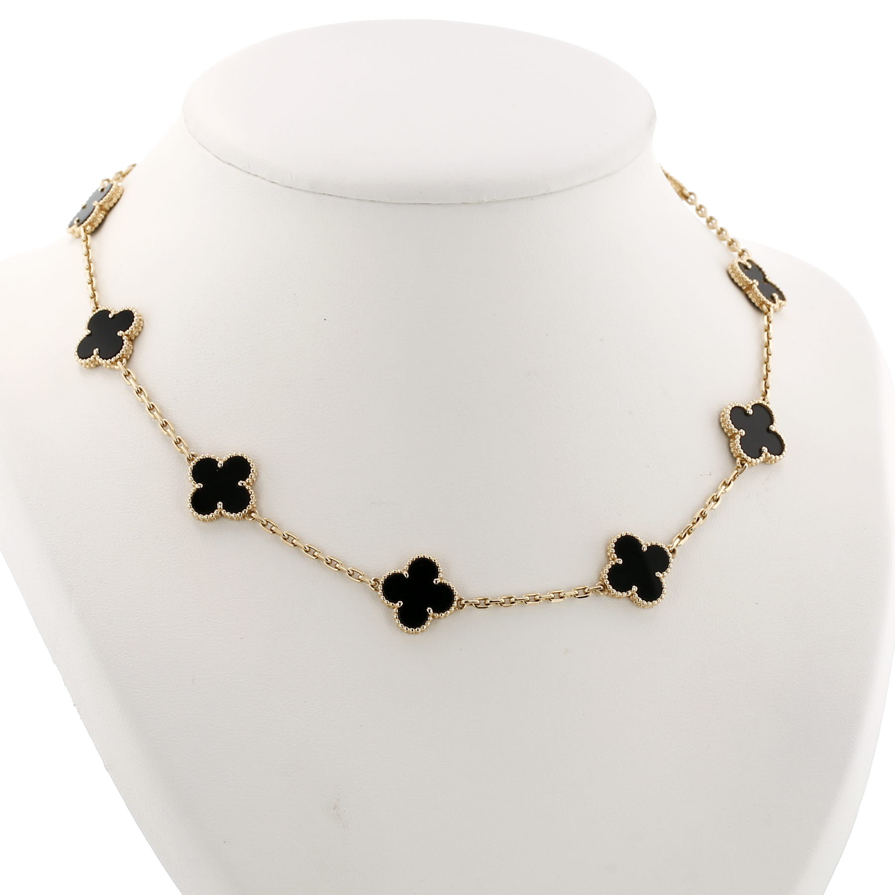 Collana Van Cleef & Arpels Vintage Alhambra in oro giallo e onice