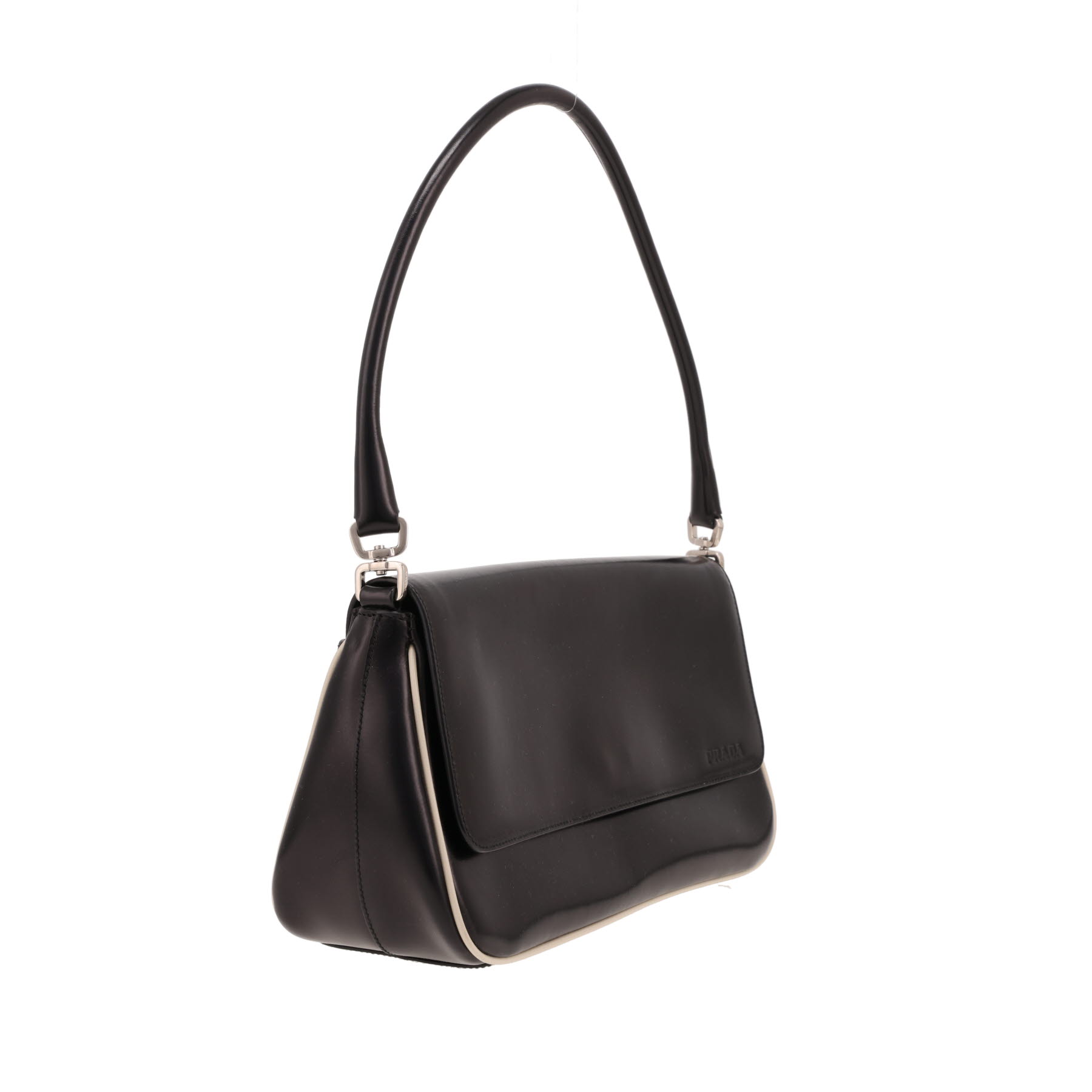Sac à main Prada   en cuir glacé noir
