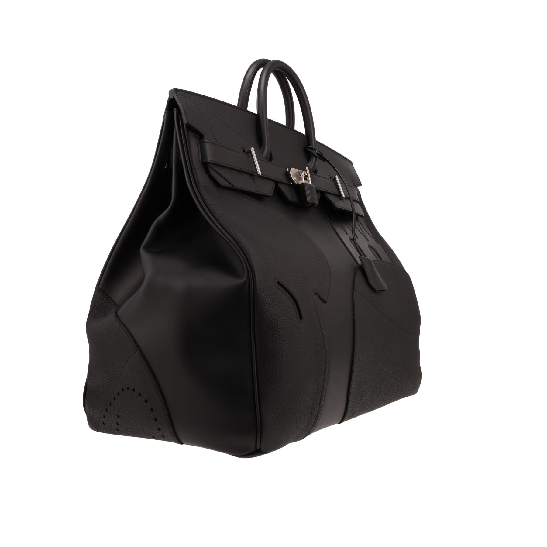 Hermès  Haut à Courroies 50 cm HAC En Selle travel bag  in black Swift, Togo and Box leather