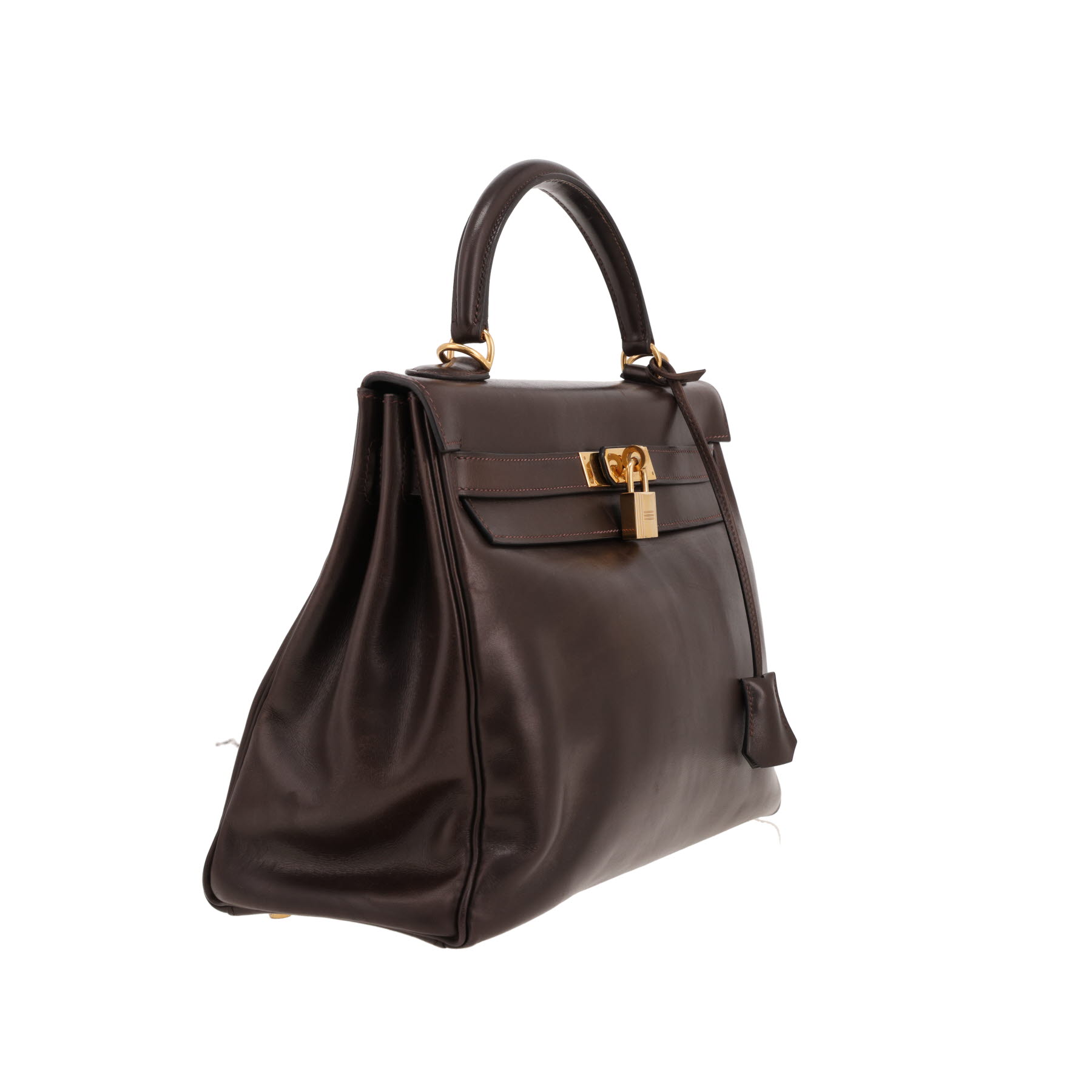 Hermès  Kelly 32 cm handbag  in brown box leather