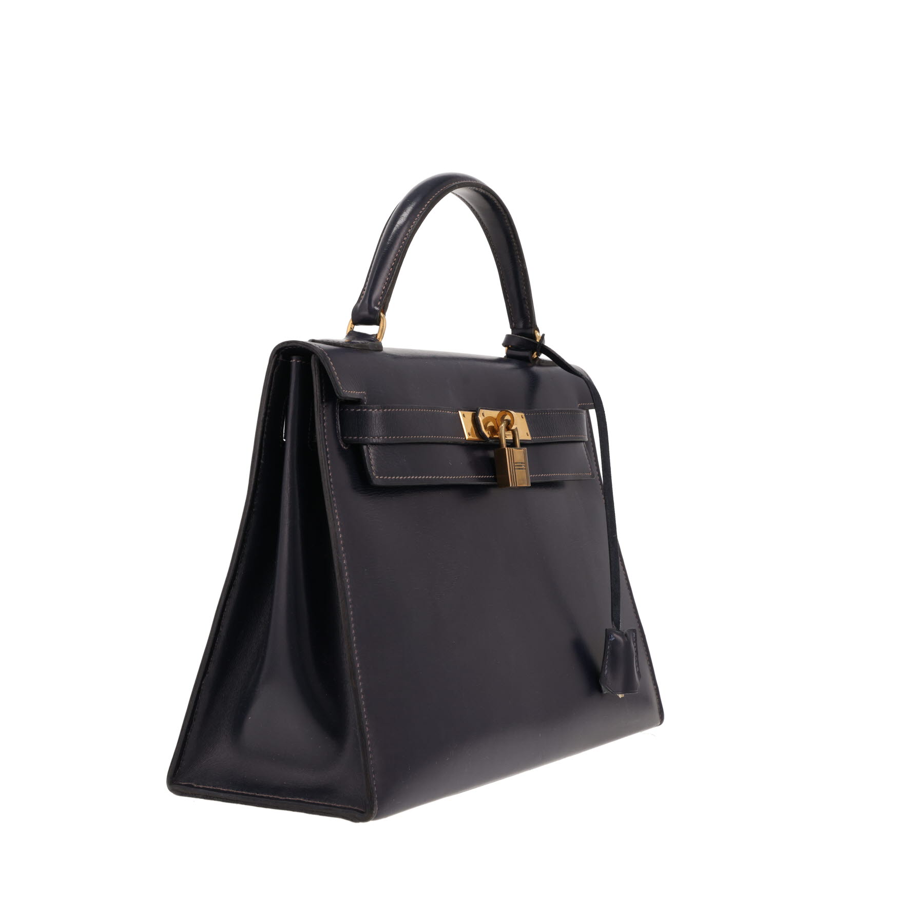 Sac à main Hermès  Kelly 28 cm en cuir box bleu