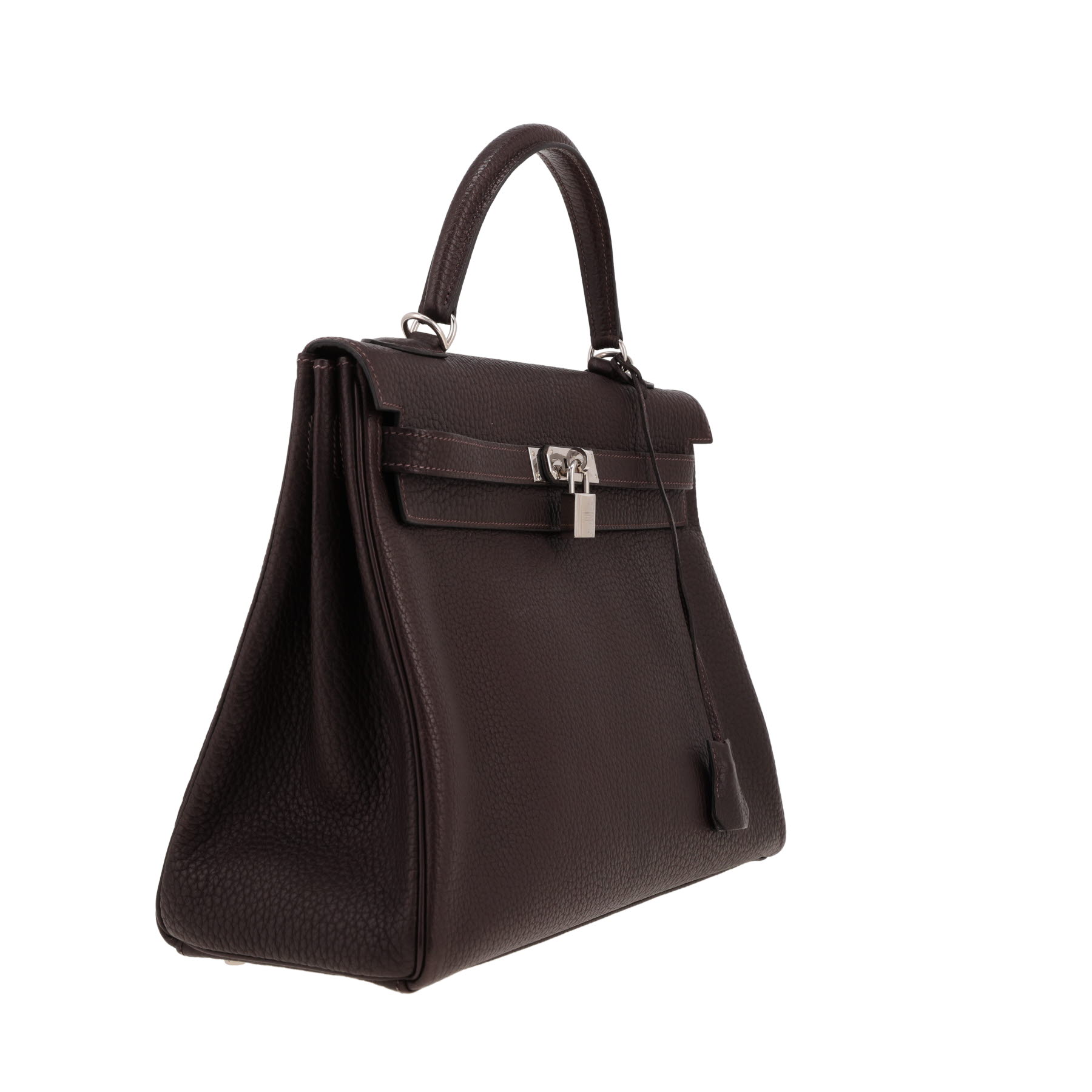 Hermès  Kelly 35 cm handbag  in brown buffalo leather