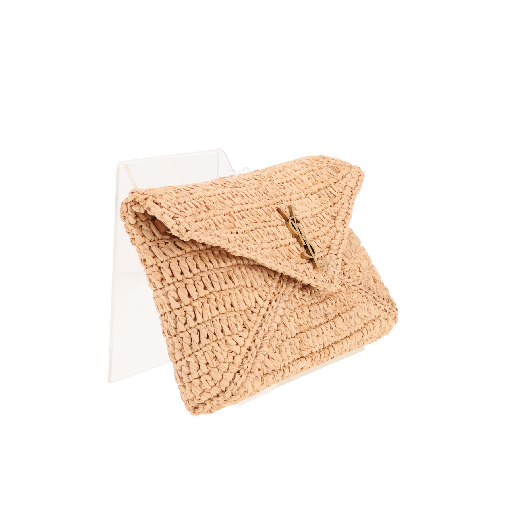 Saint Laurent shoulder bag in beige raffia