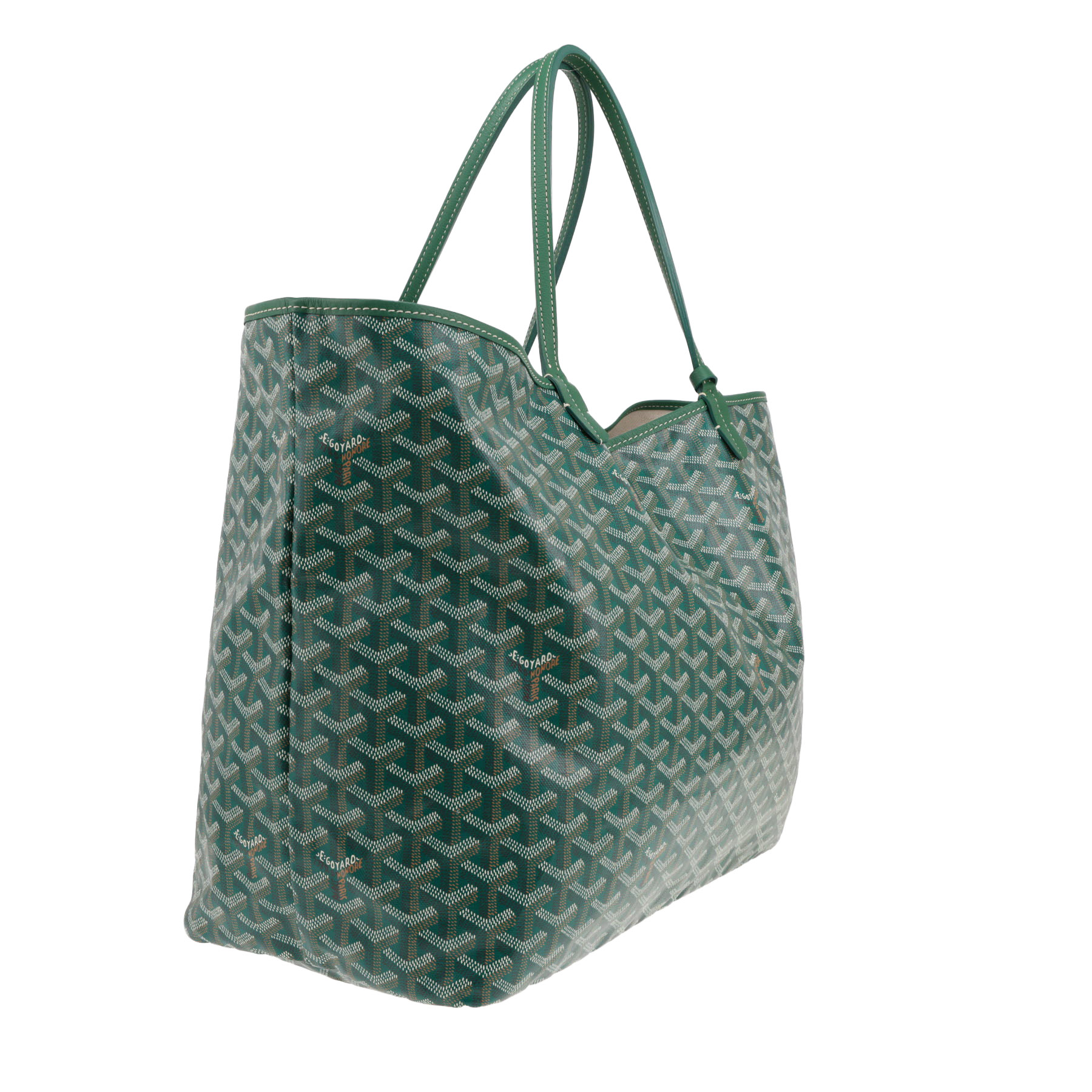 Bolso de mano Goyard Saint-Louis de lona Goyardine verde y cuero verde