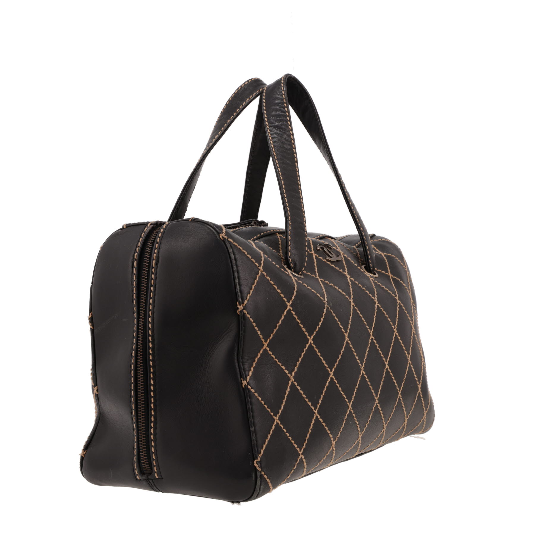 Chanel  Boston handbag  in black leather
