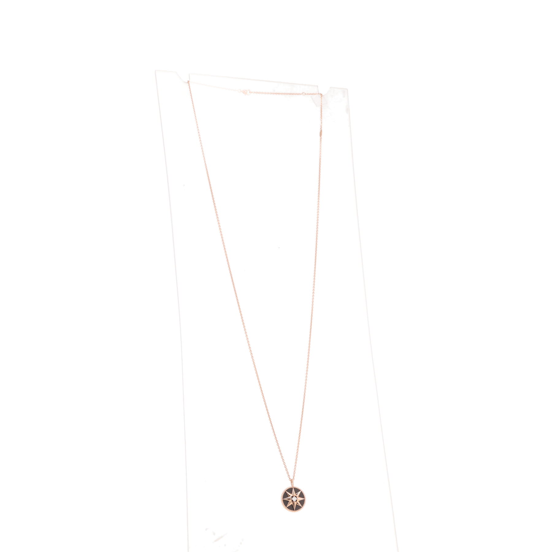Sautoir Dior Rose des vents en or rose, onyx et diamant