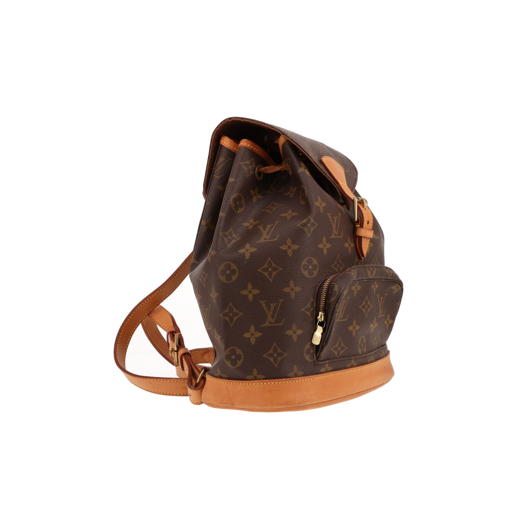 Louis Vuitton  Montsouris backpack  in brown monogram canvas  and natural leather