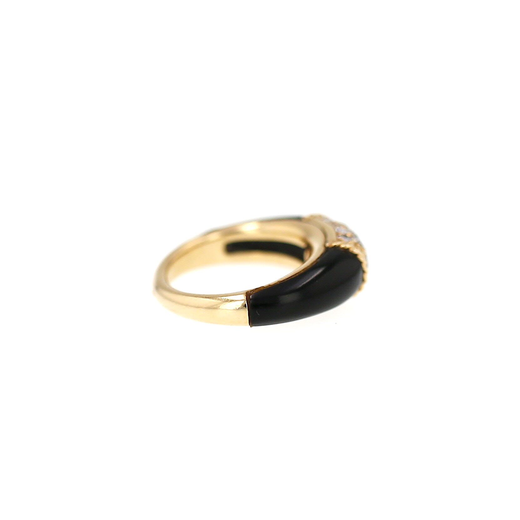 Bague années 60 Van Cleef & Arpels Philippine en or jaune, onyx et diamants