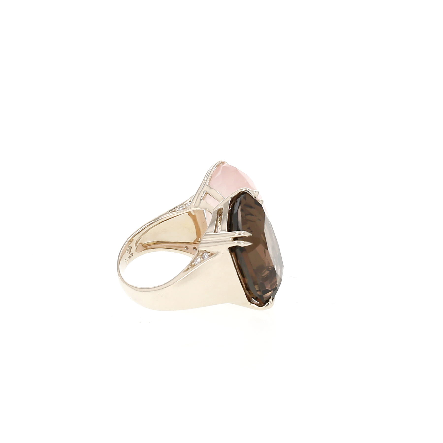 Anello H. Stern in oro bianco non rhodiato, con diamanti e pietre preziose