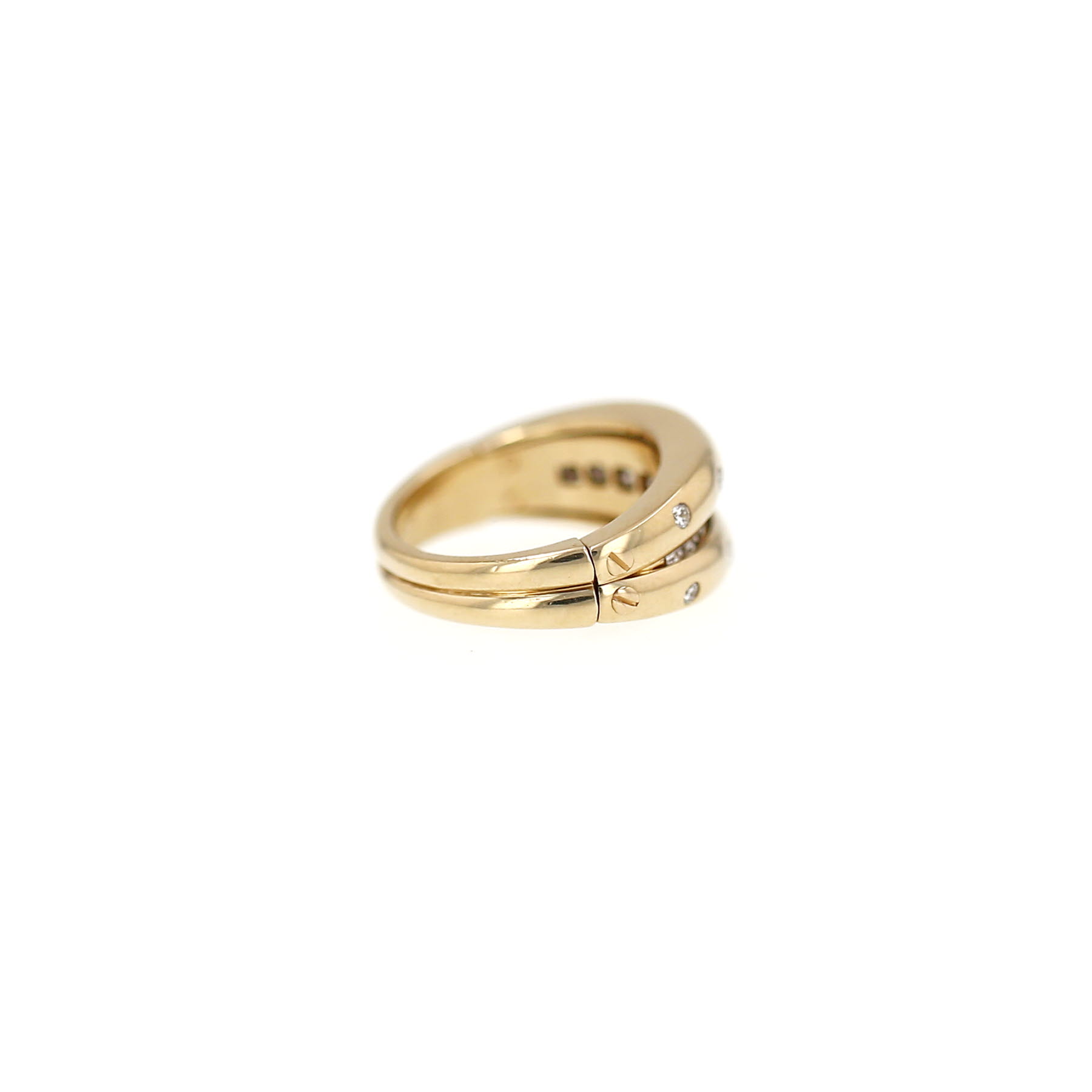 Bague articulée Fred en or jaune et diamants
