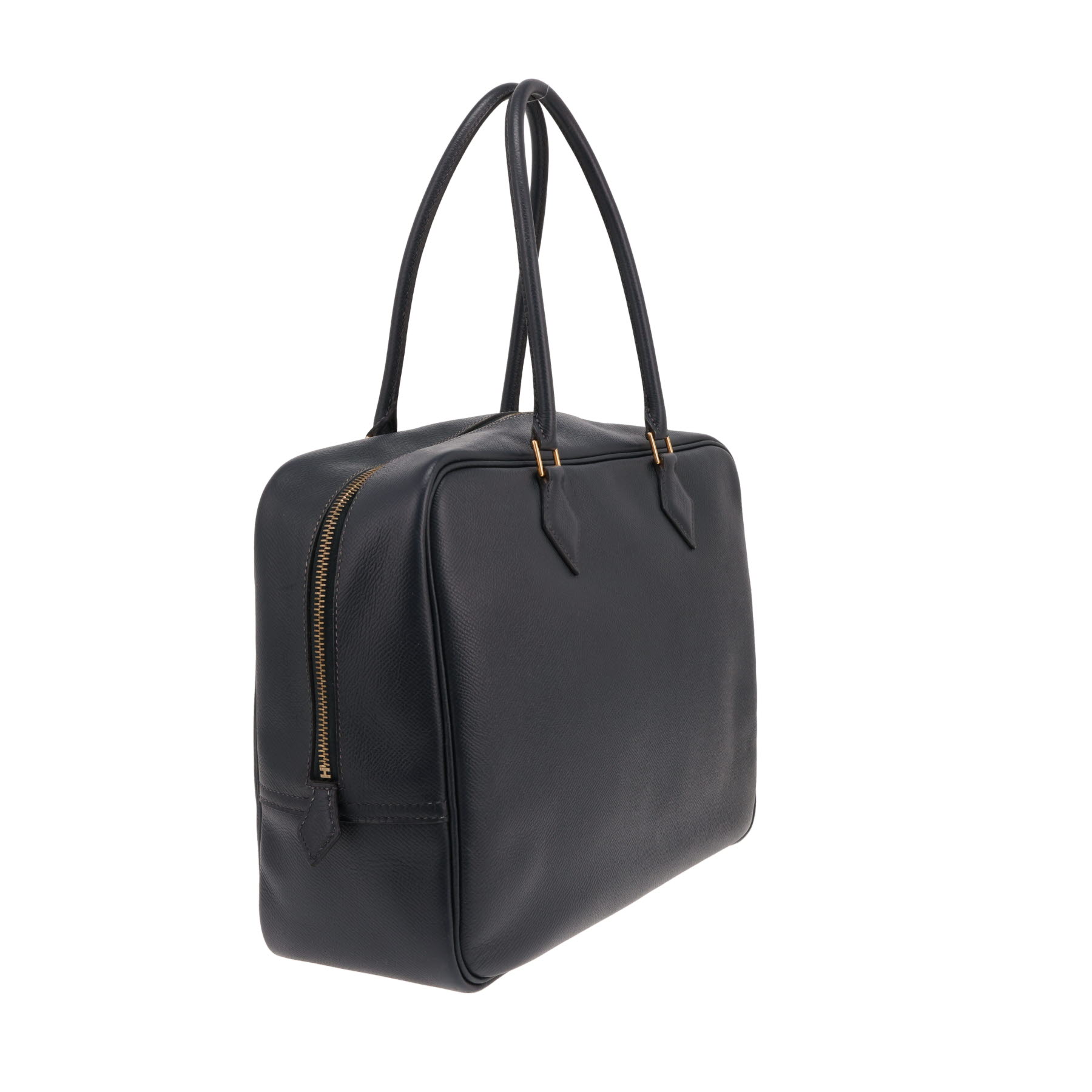 Hermès ‘Plume’ handbag in Bleu Marine Courchevel leather