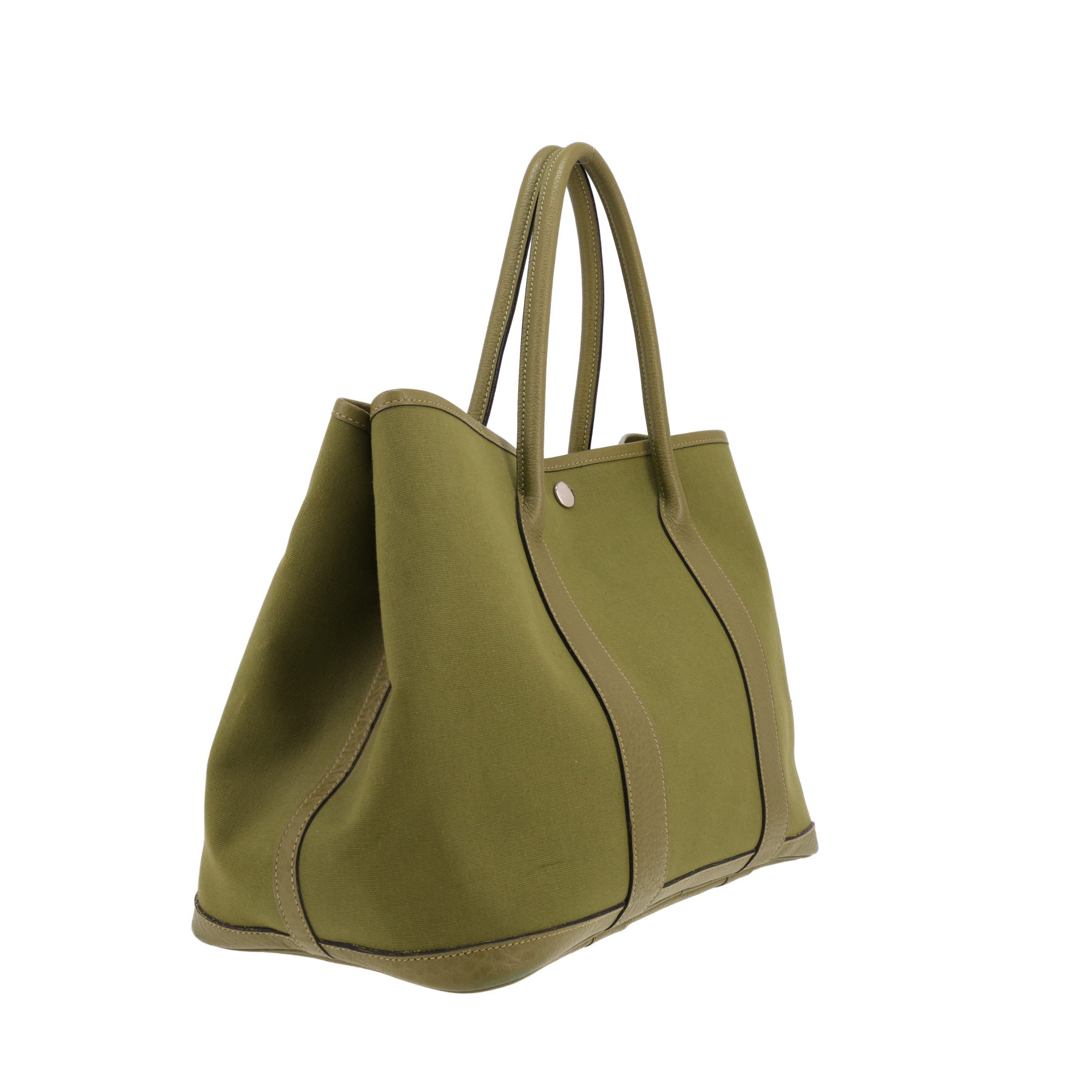 Borsa Hermès  Garden Party 36 cm in tela e pelle verde Chartreuse