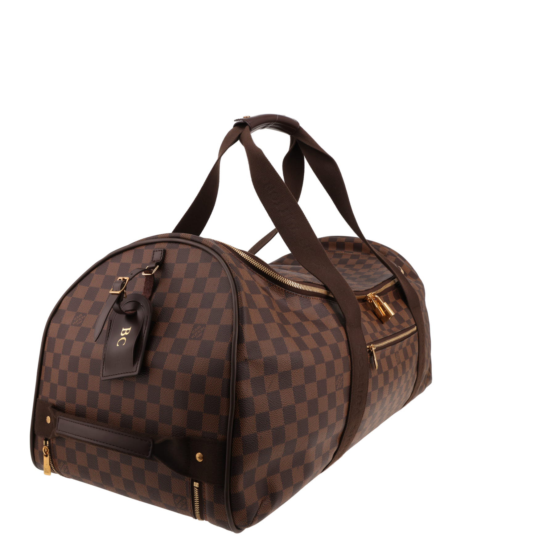 Louis Vuitton  Neo Eole soft suitcase  in ebene damier canvas  and brown leather