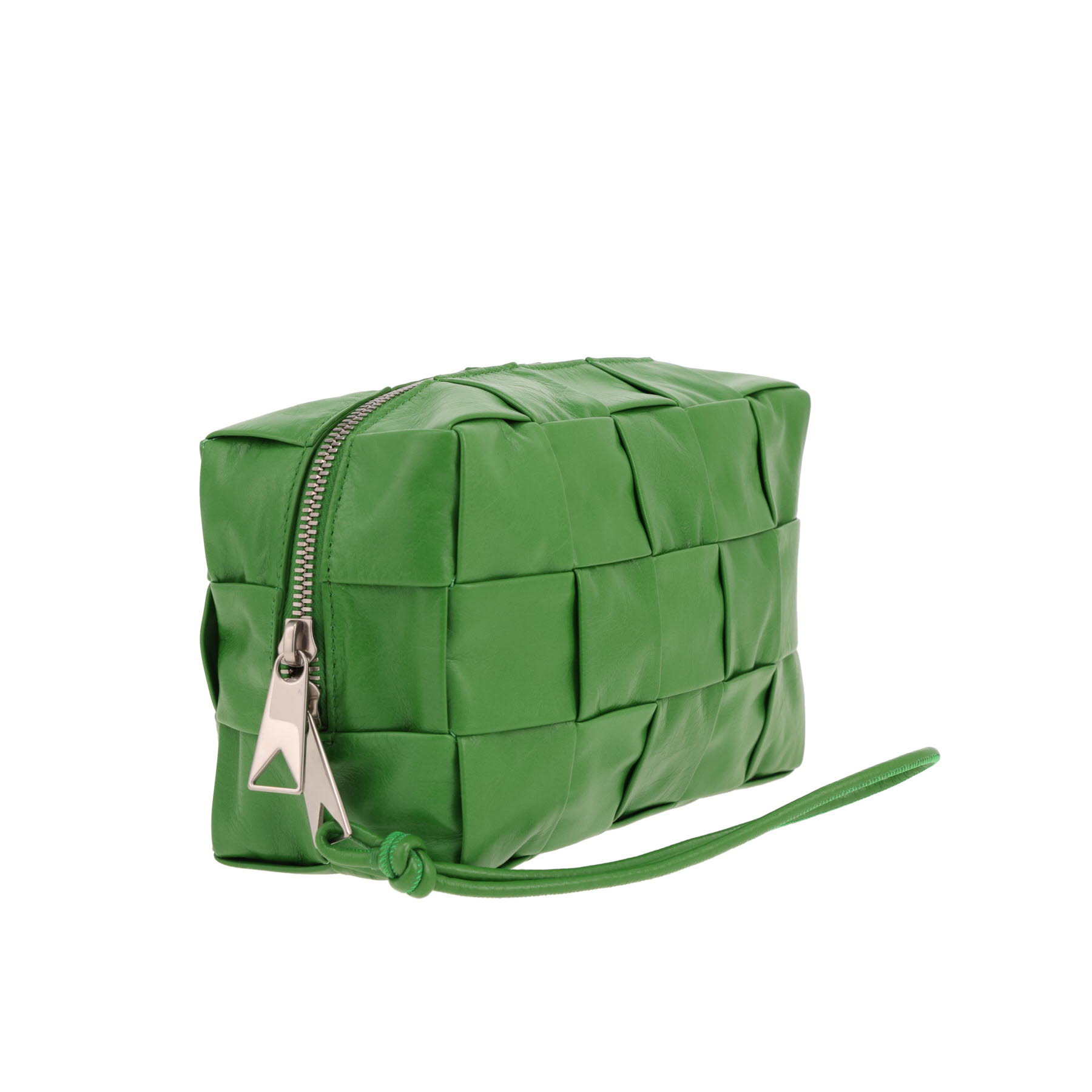 Pochette Bottega Veneta   in pelle intrecciata verde