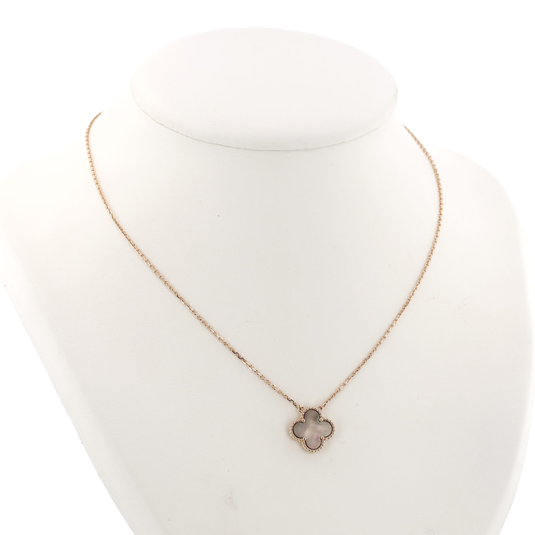 Pendentif Van Cleef & Arpels Vintage Alhambra en or rose et nacre grise