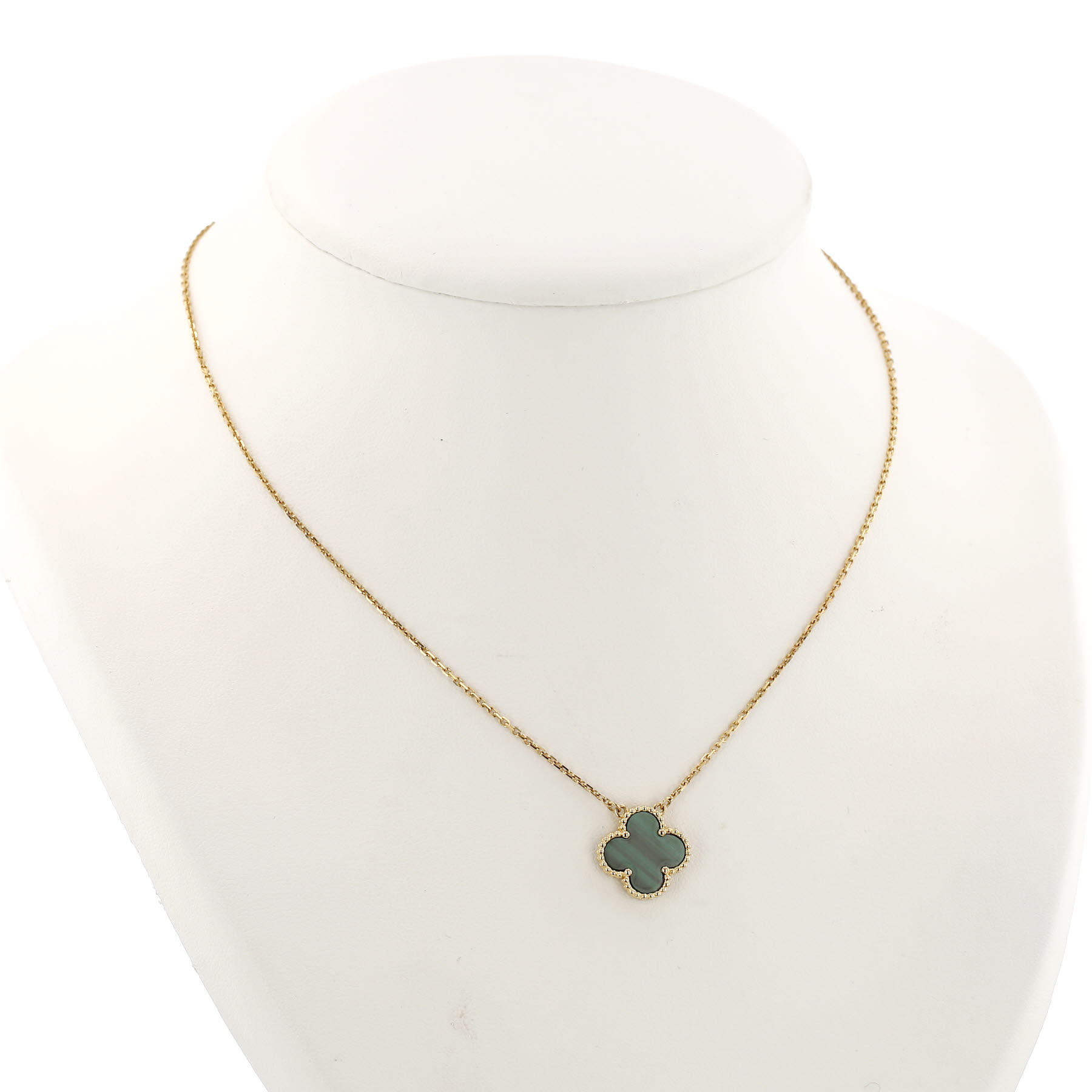 Pendentif Van Cleef & Arpels Vintage Alhambra en or jaune et malachite