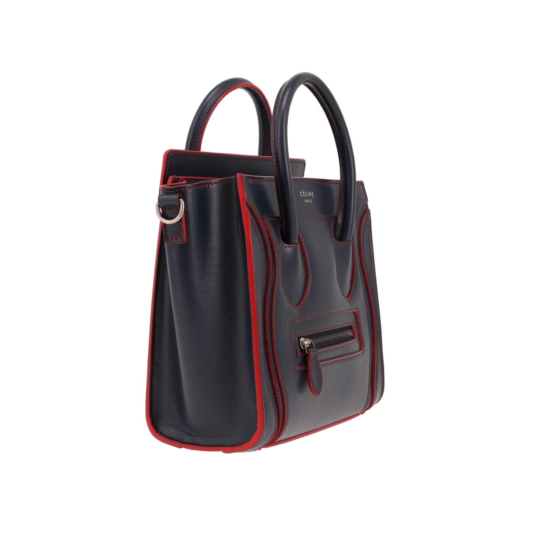 Borsa Celine Luggage Nano in pelle blu navy