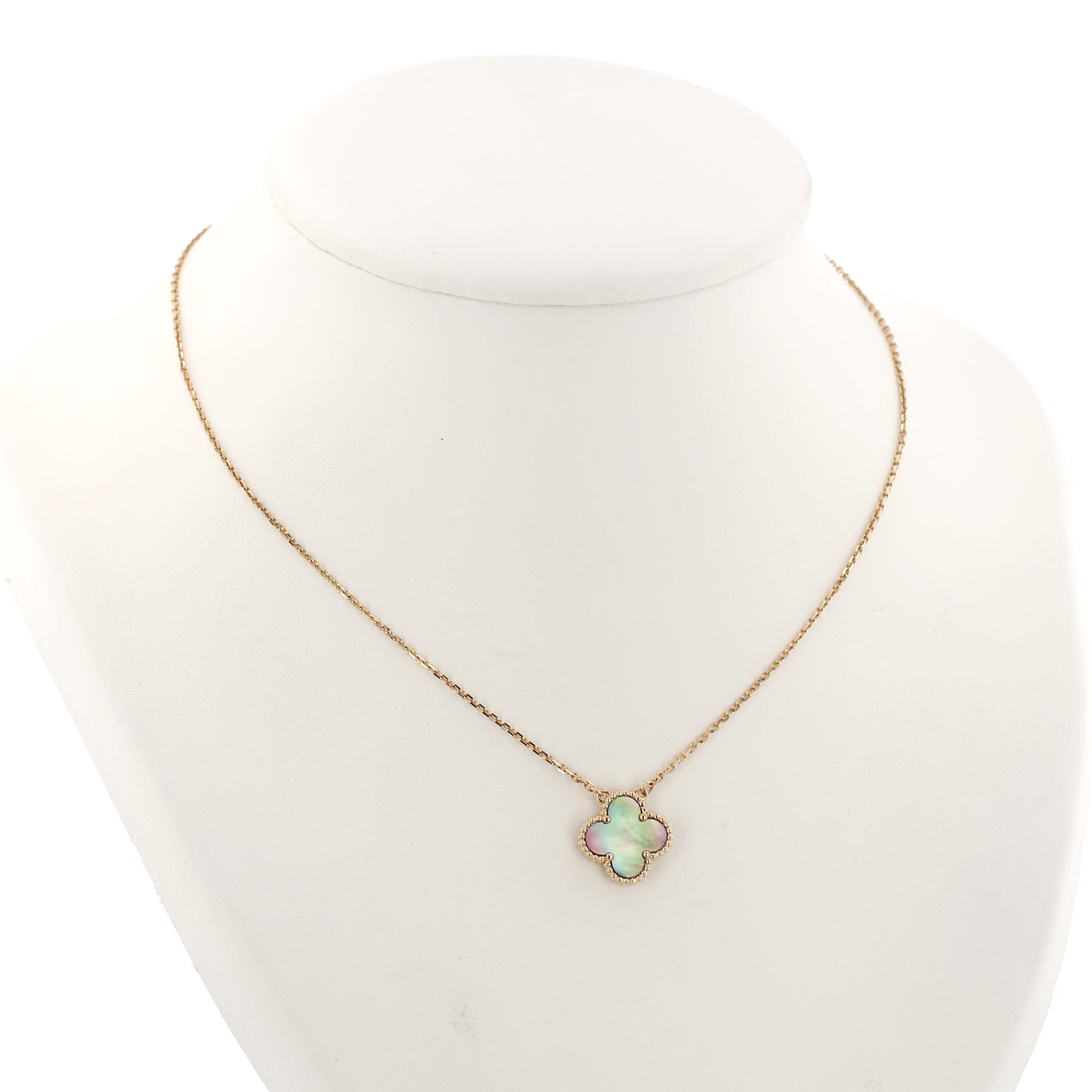 Van Cleef & Arpels Vintage Alhambra necklace in rose gold and grey mother-of-pearl