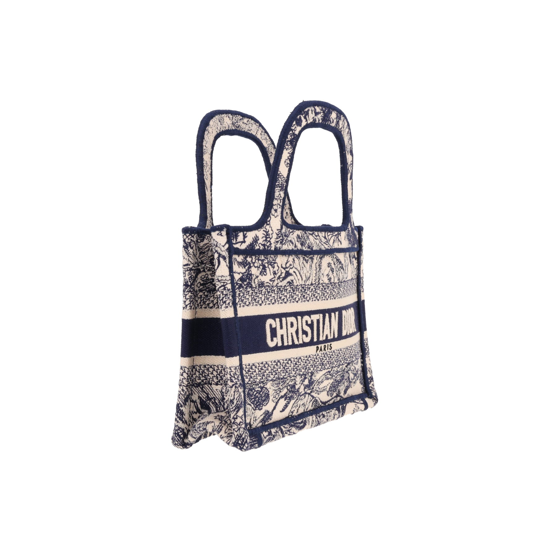 Dior Book Tote mini handbag in blue and white canvas