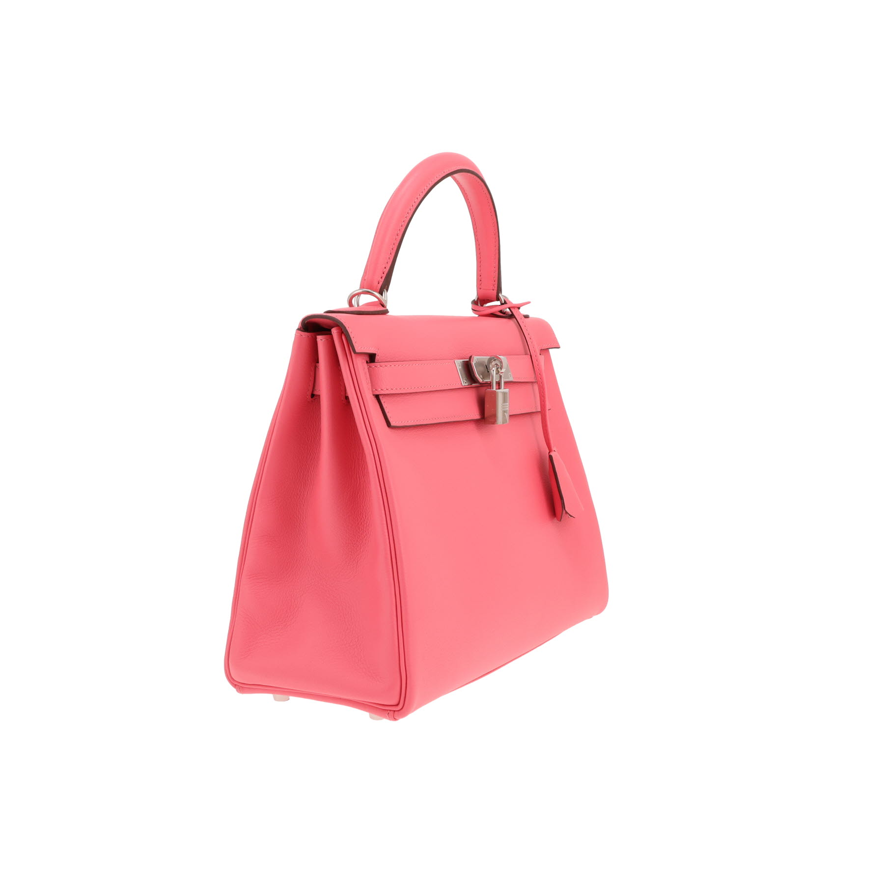 Sac à main Hermès  Kelly 28 cm en cuir Evercolor rose Azalée
