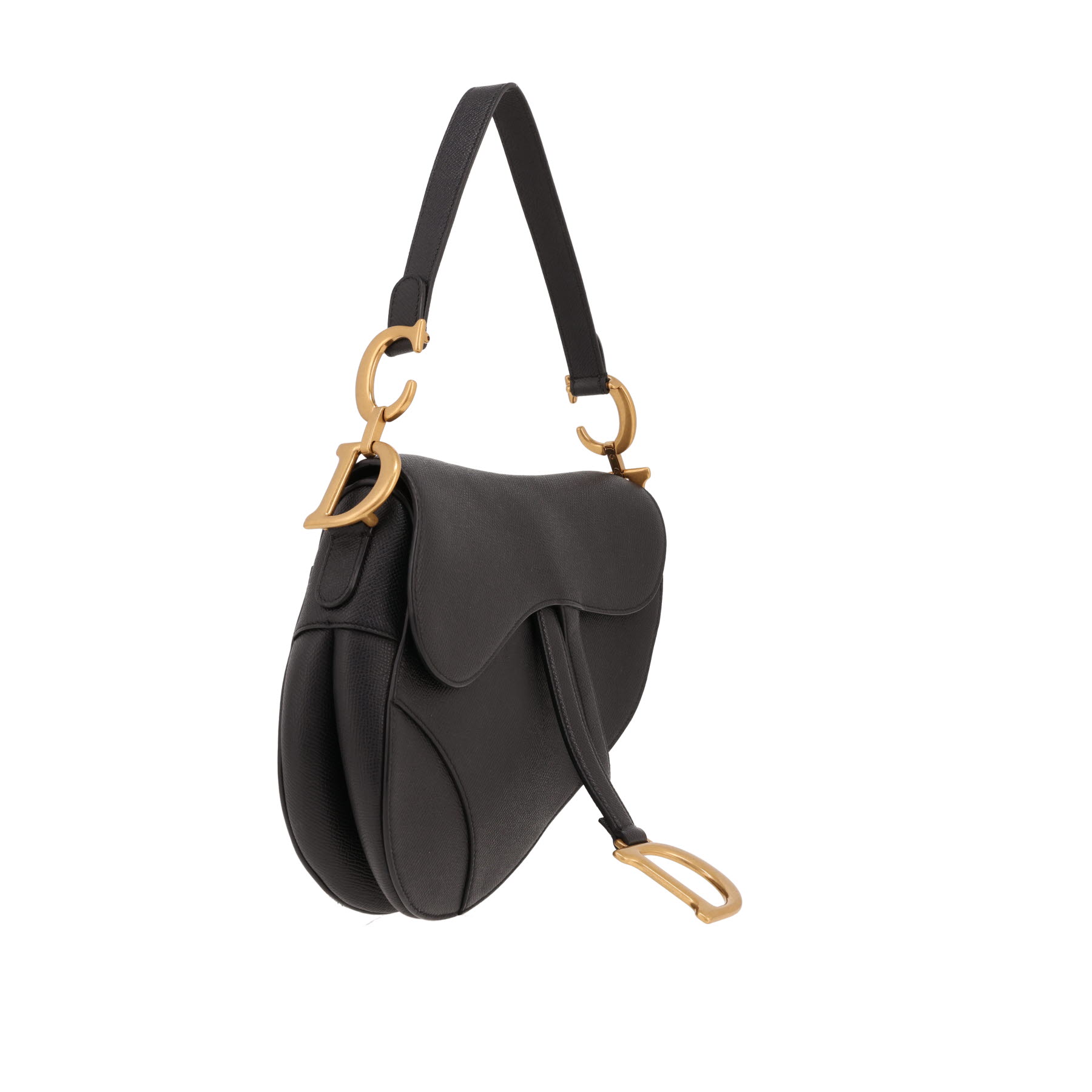 Bolso Dior Saddle de piel granulada negra