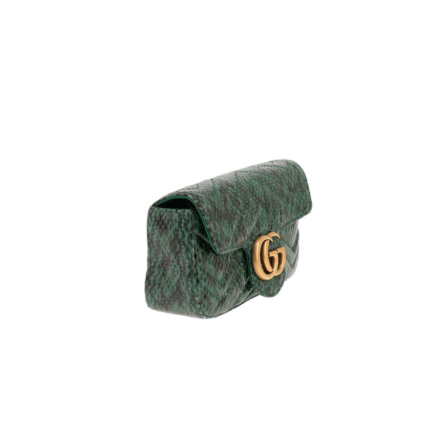 Gucci GG Marmont mini shoulder bag in green python
