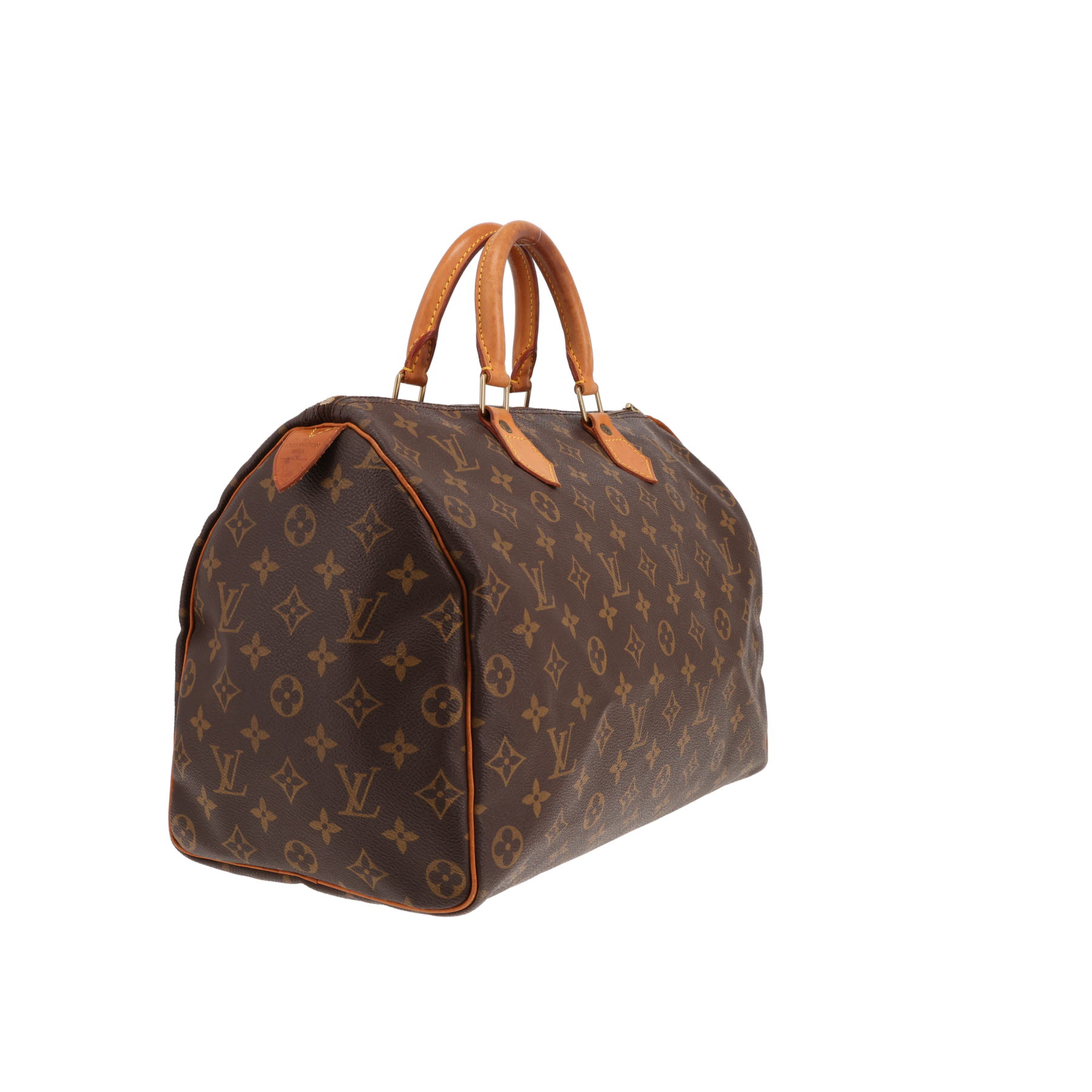 Sac à main Louis Vuitton  Speedy 35 en toile monogram marron et cuir naturel