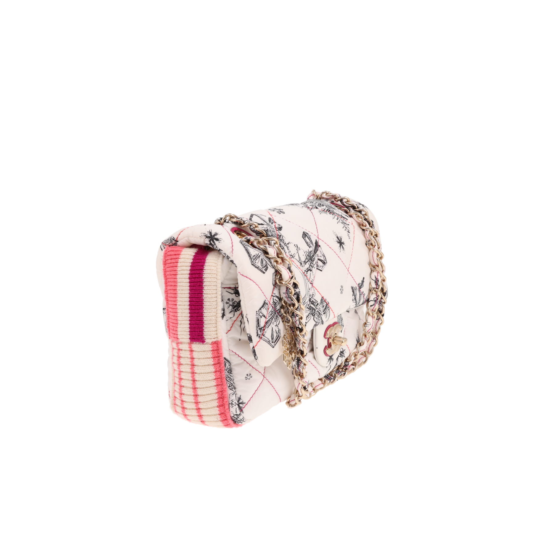 Borsa a tracolla Chanel  Timeless Classic in tela bianca