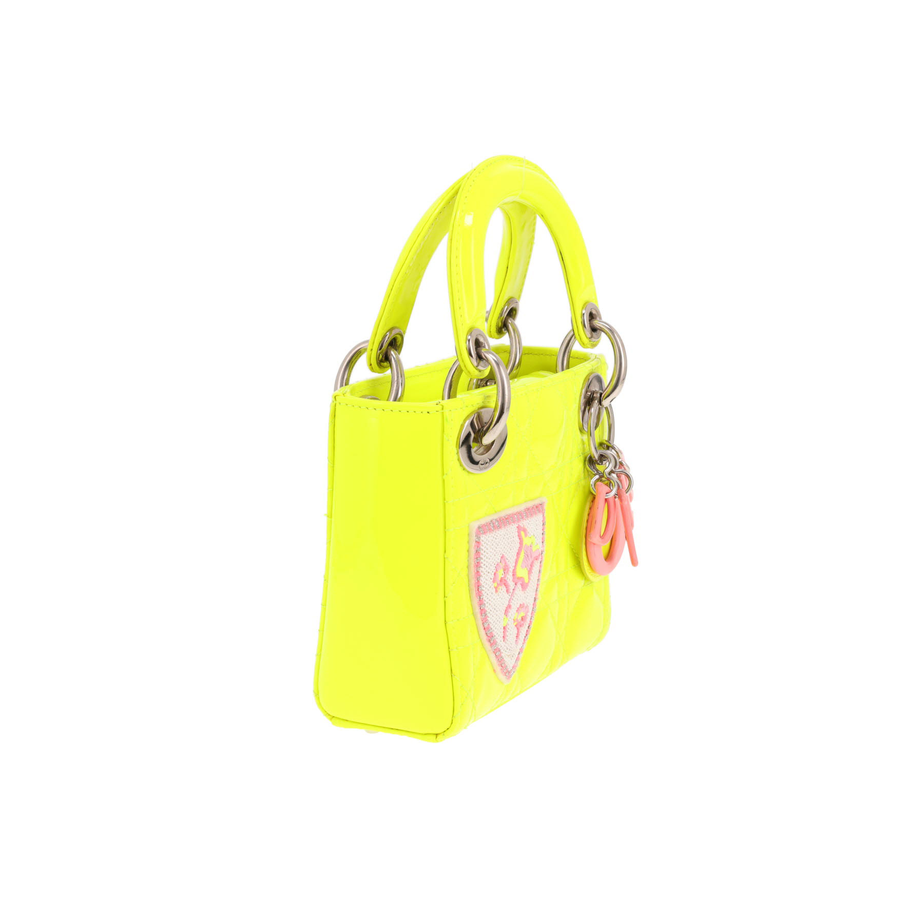 Dior Lady Dior Super Mini shoulder bag in yellow cannage leather