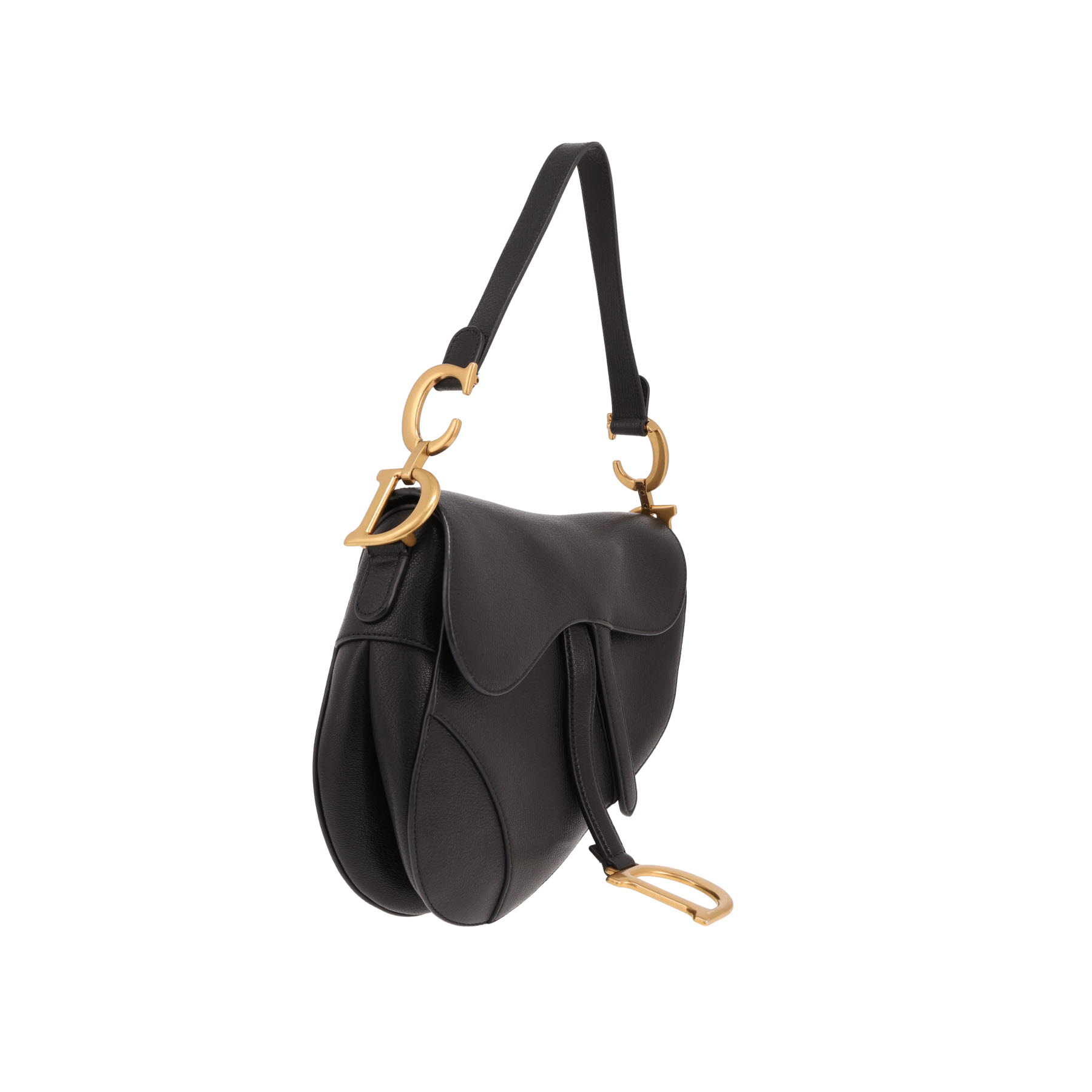 Bolso Dior Saddle de piel granulada negra