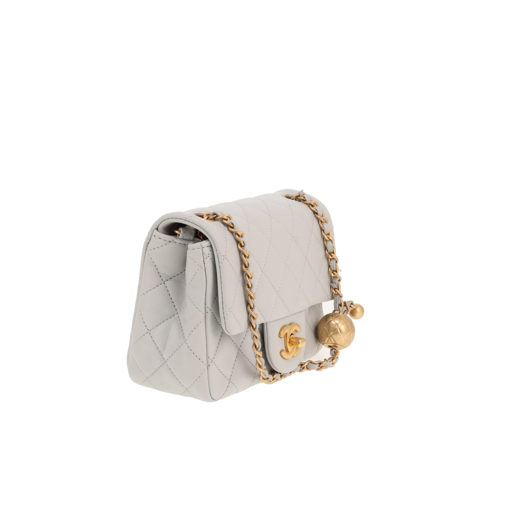 Chanel Mini Carré shoulder bag in Bleu Ciel quilted leather