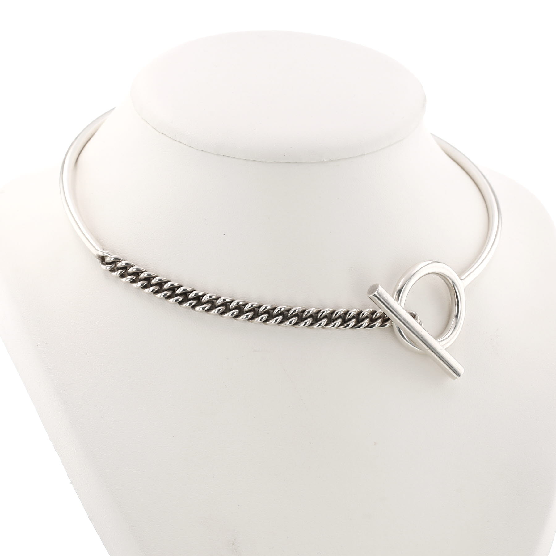 Hermès Croisette silver necklace