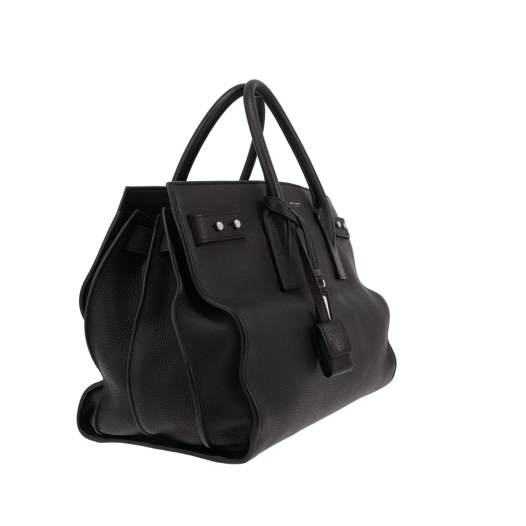 Sac à main Saint Laurent  Sac de jour moyen modèle  en cuir grainé noir