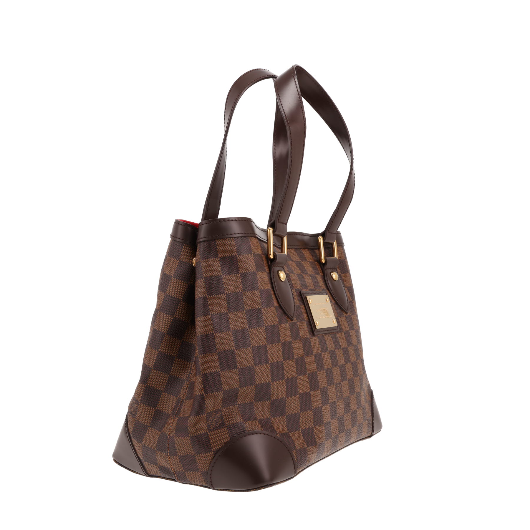 Louis Vuitton Hampstead handbag in Ebony Damier canvas and brown leather