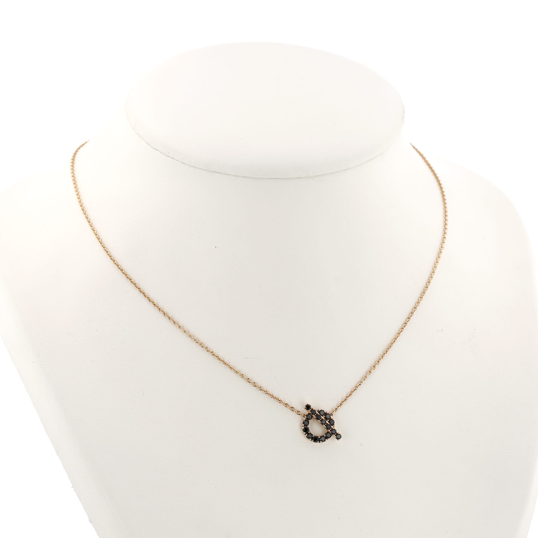 Collana Hermès Finesse in oro rosa e spinello nero