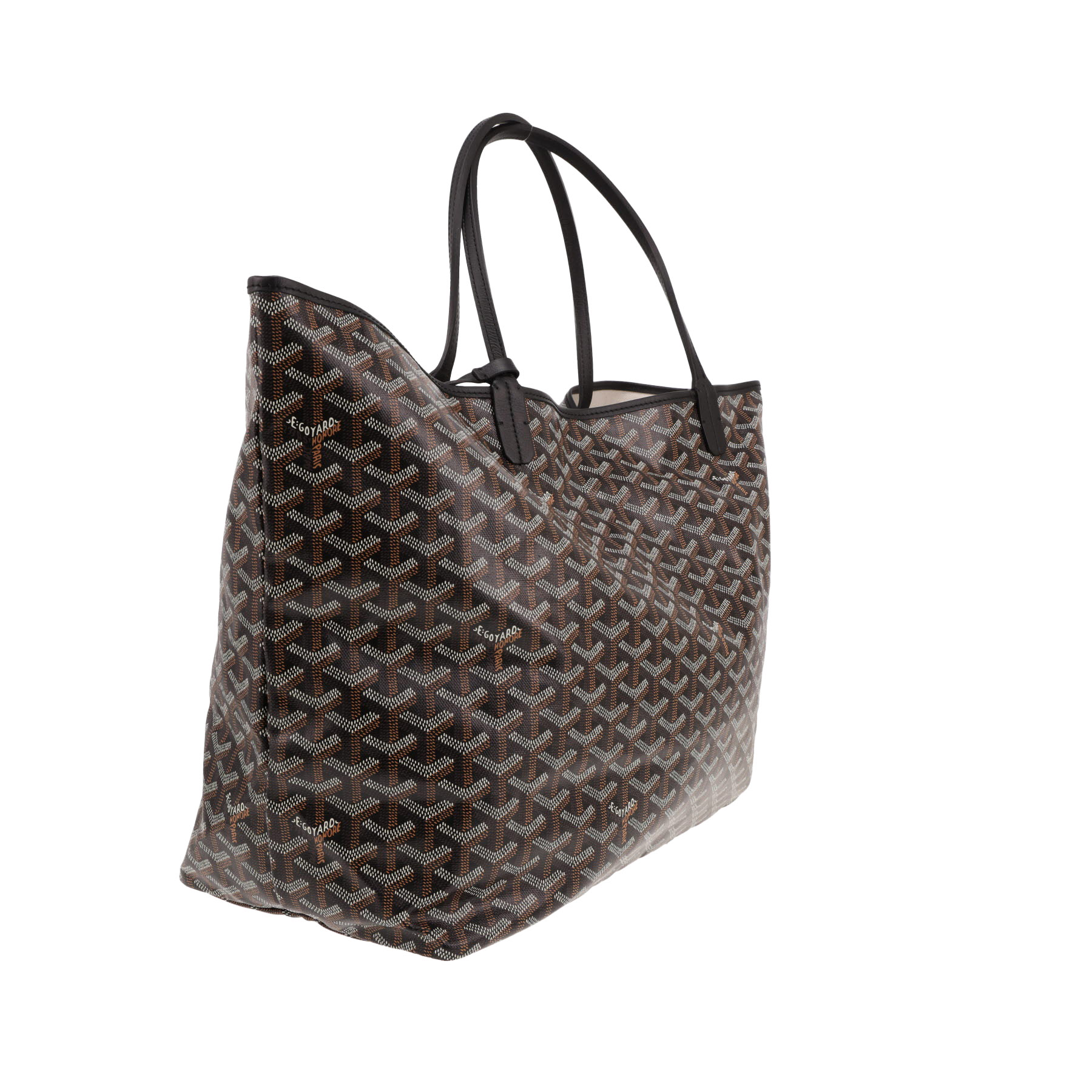 Bolso tipo cabas Goyard «Saint-Louis» de lona Goyardine negra y piel negra