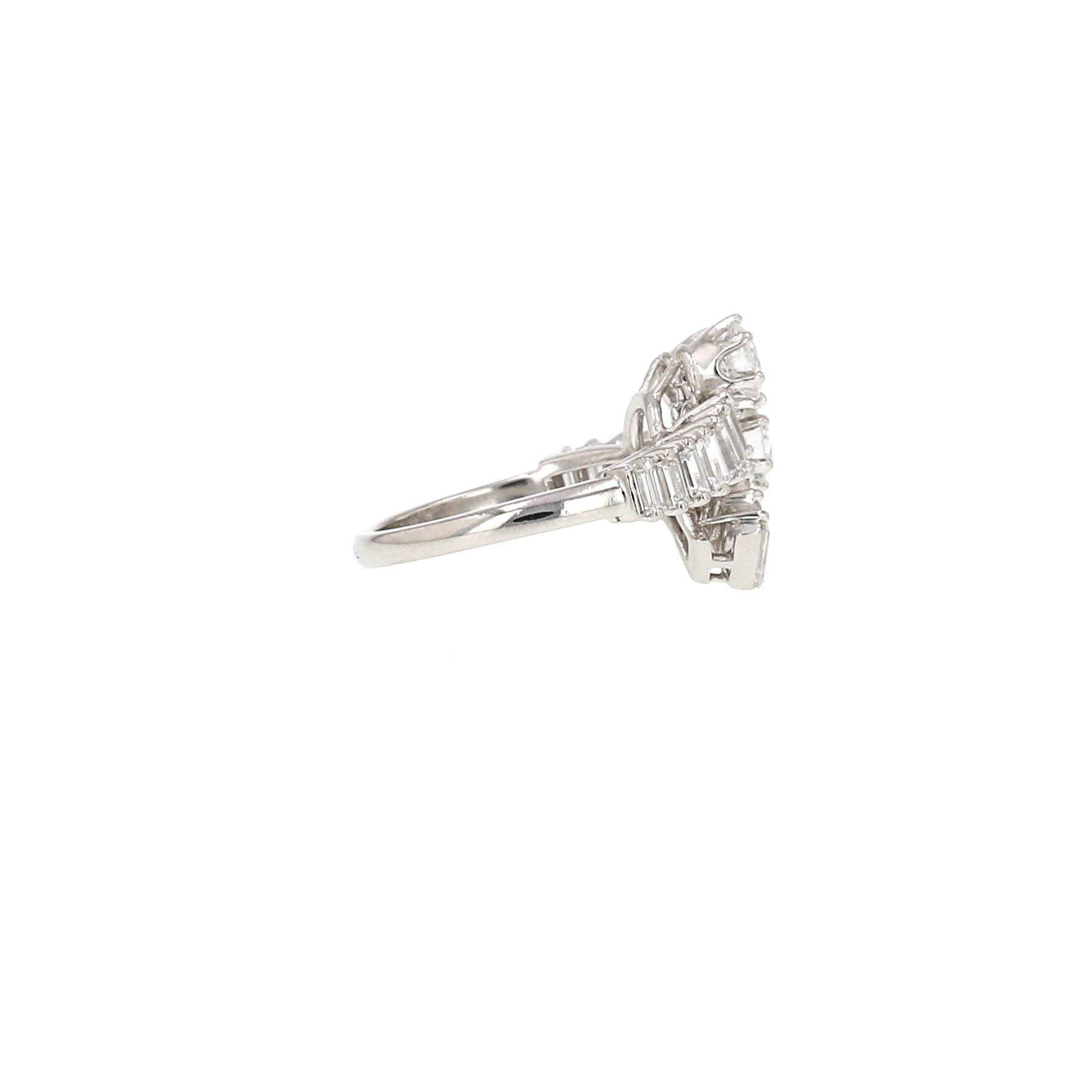Bague années 1960 Vintage en platine et diamants