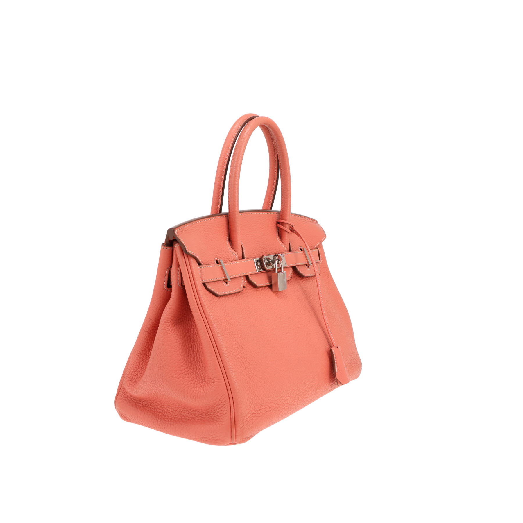 Hermès Birkin 30 cm handbag in Clémence Rose Crevette calfskin