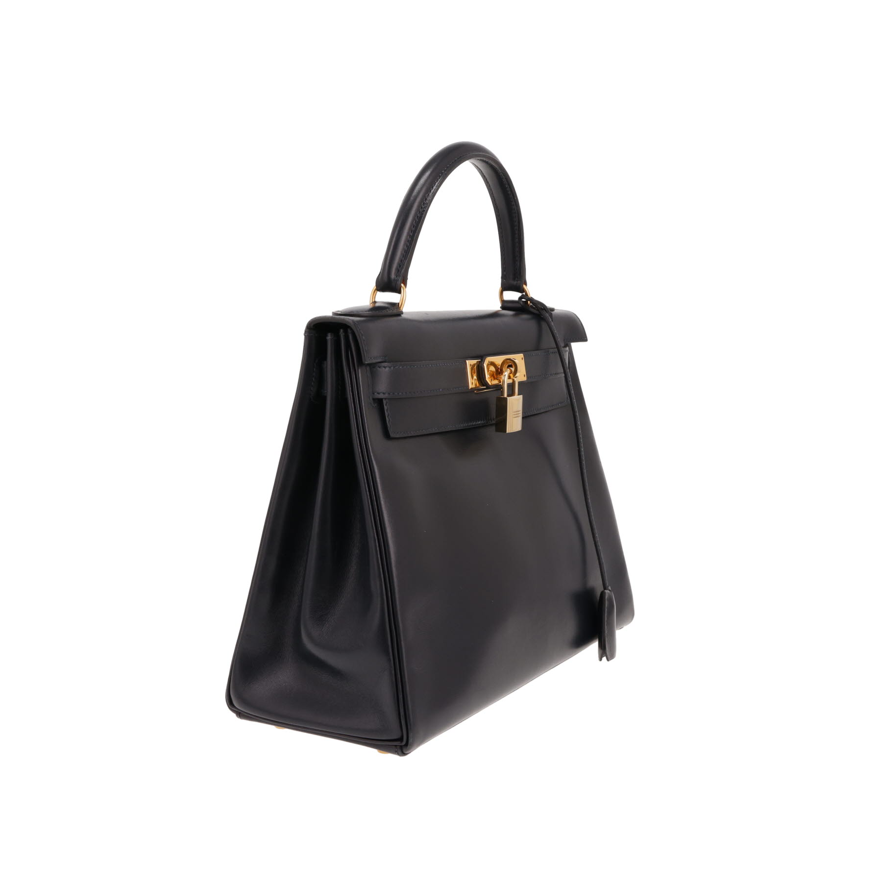 Hermès Kelly 28 cm handbag in Bleu Indigo box leather