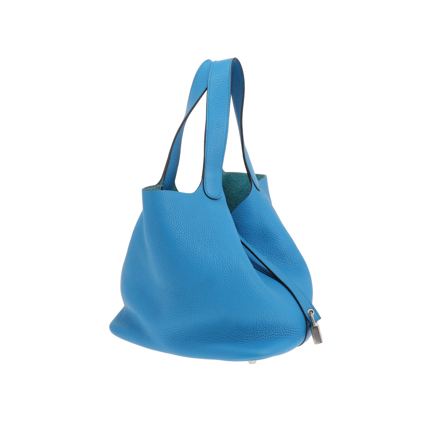 Hermès Picotin 22 cm handbag in Bleu Zanzibar ‘Clémence’ calfskin