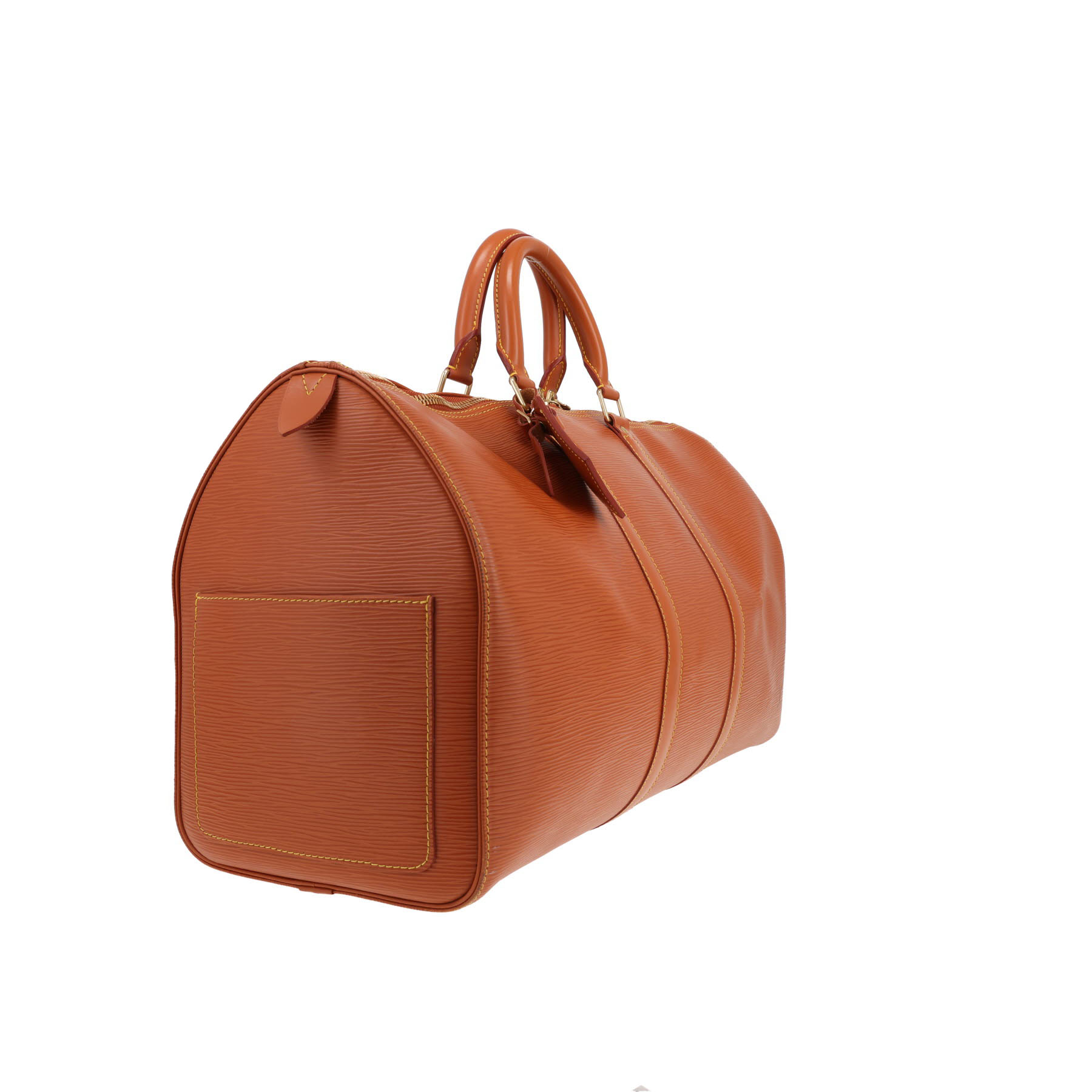 Bolso de viaje Louis Vuitton Keepall 45 en piel Épi dorada